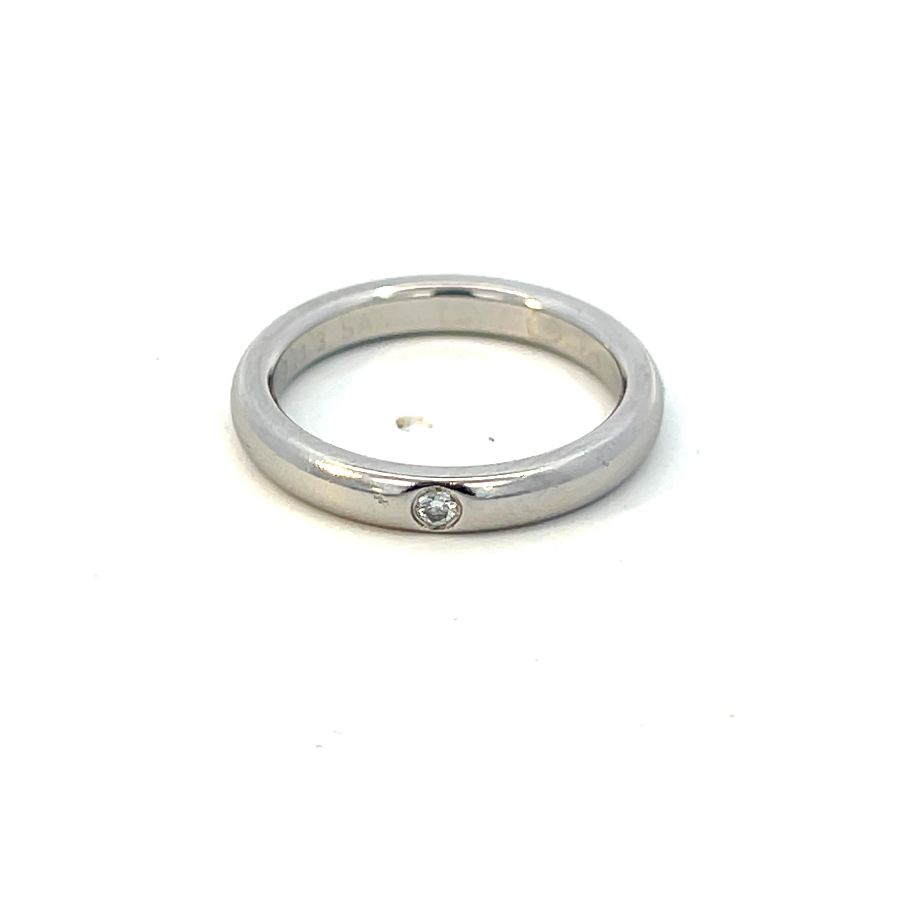 Alliance Tiffany & Co Estate Diamond platine 3 mm de large par Elsa Peretti Bon état - En vente à Brooklyn, NY