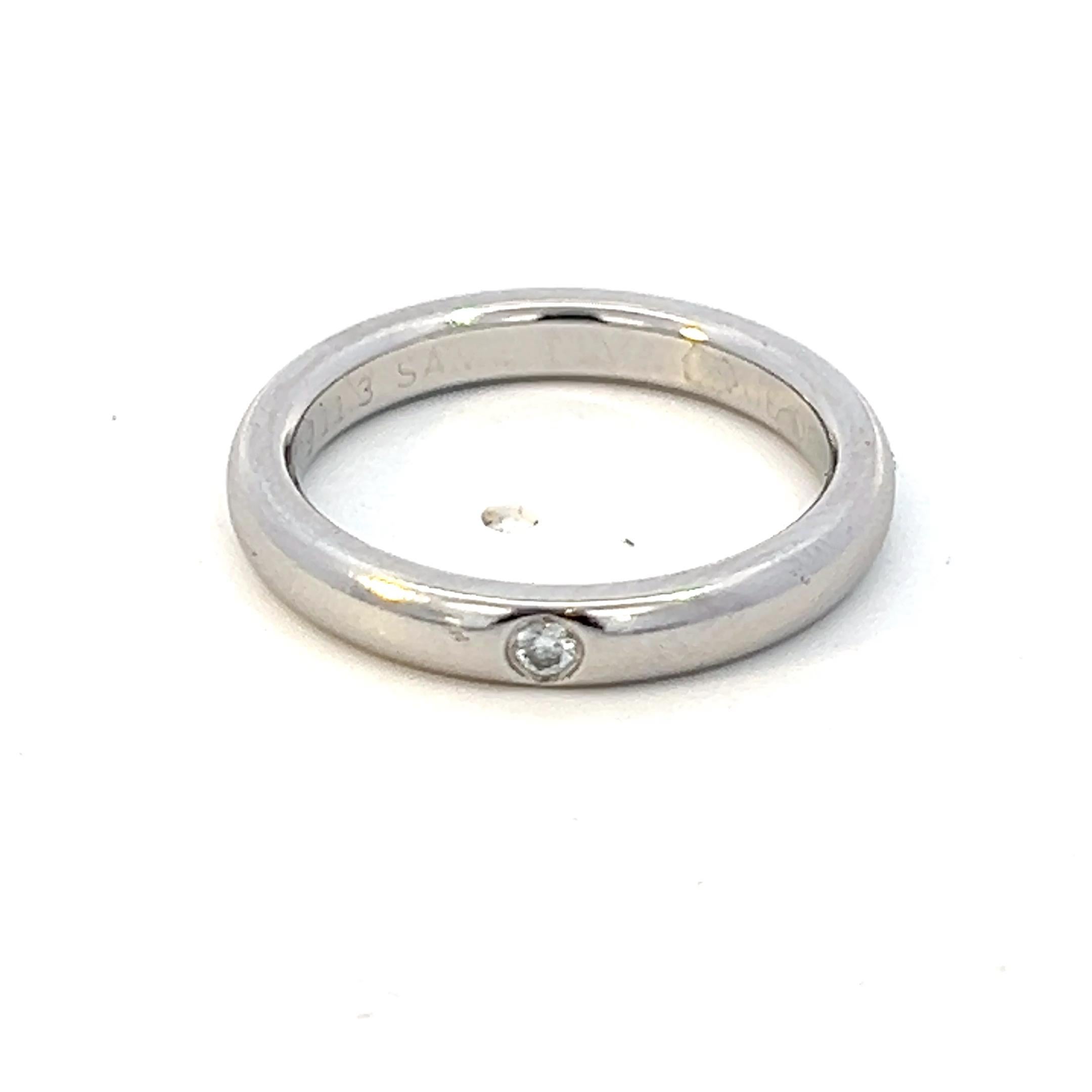 Alliance Tiffany & Co Estate Diamond platine 3 mm de large par Elsa Peretti en vente 1