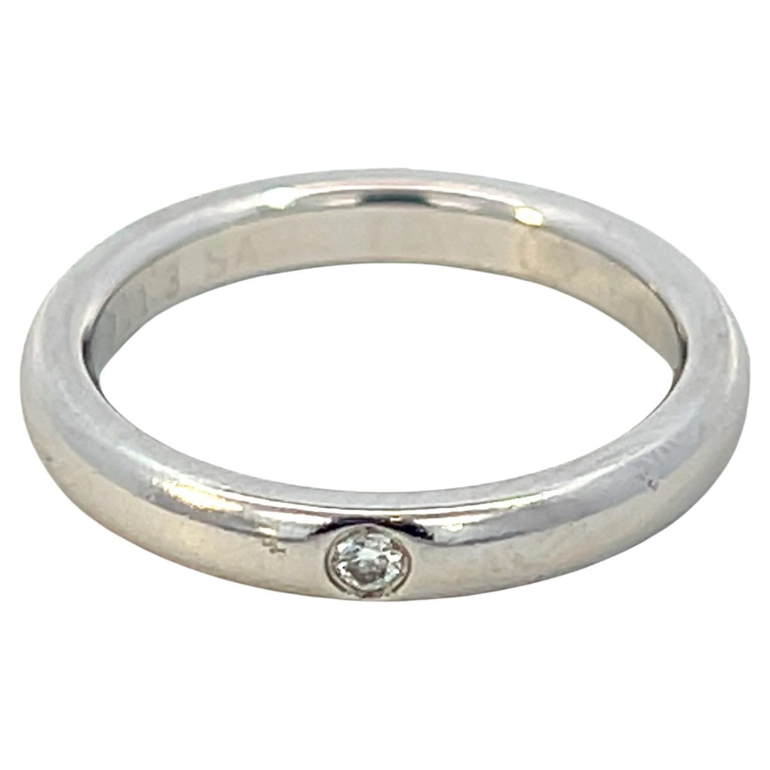Tiffany & Co Estate Diamond Wedding Band Platinum 3 mm Wide By Elsa Peretti