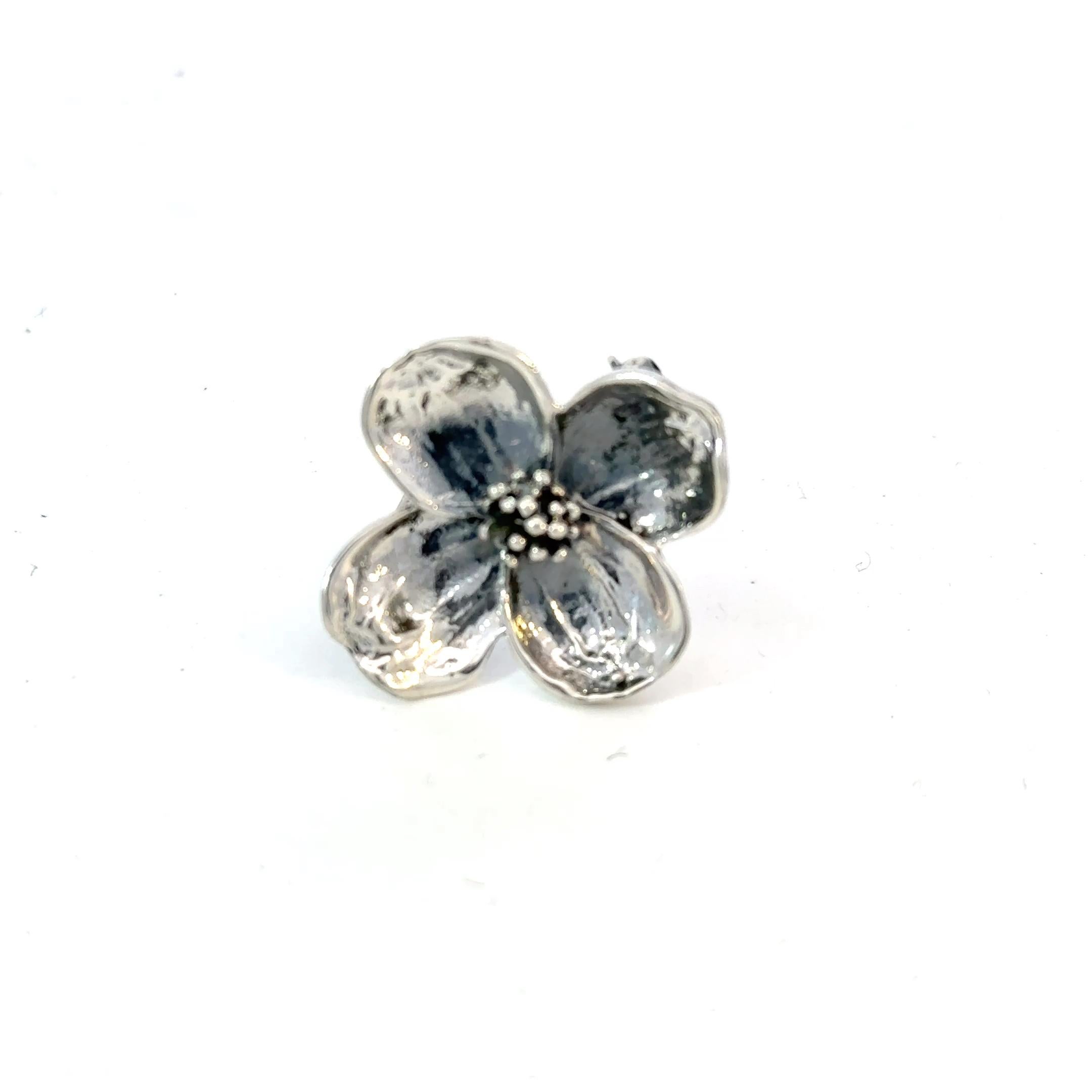 Tiffany & Co Estate Dogwood Flower Brooch Sterling Silver 4.45 Grams For Sale 4