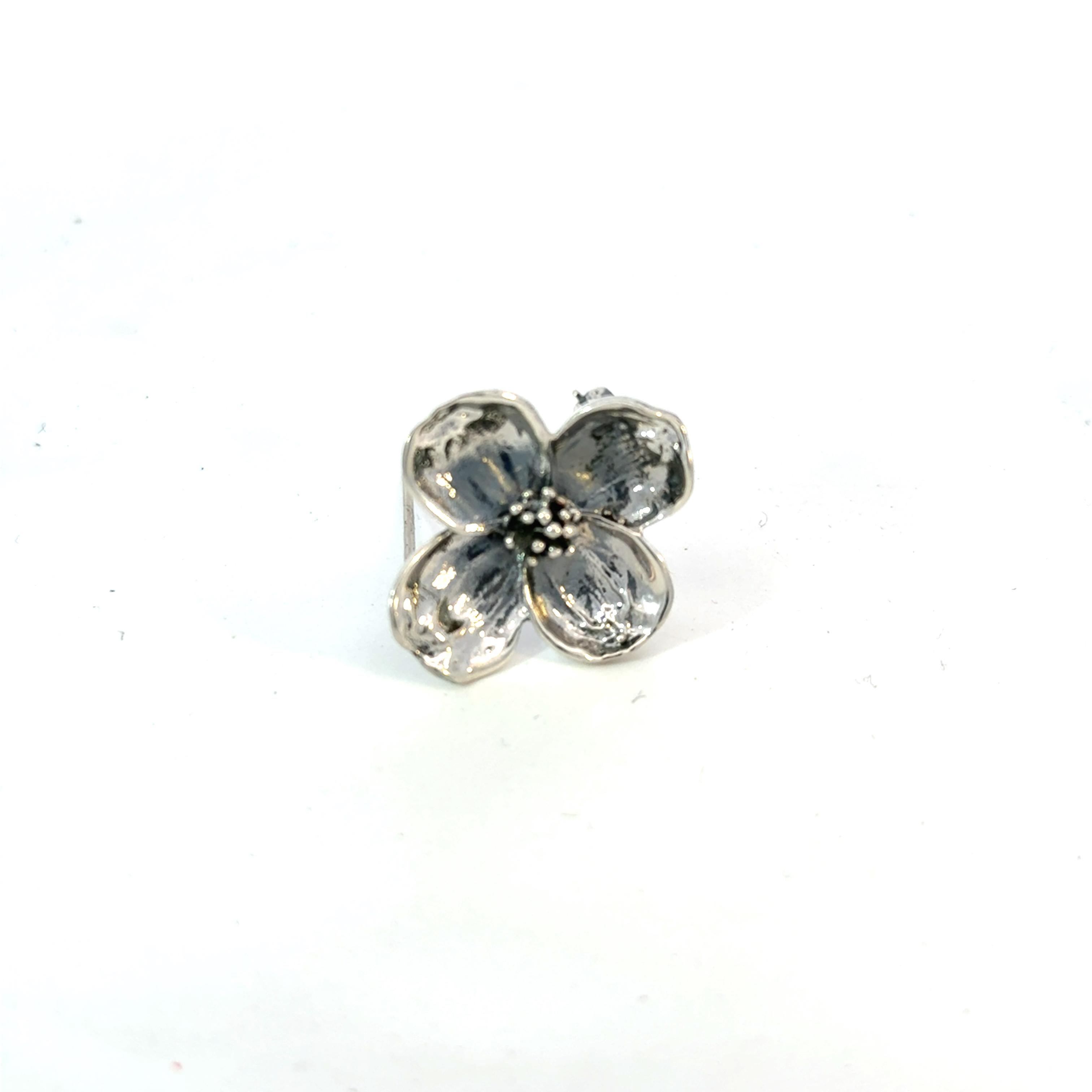 Tiffany & Co Estate Dogwood Flower Brooch Sterling Silver 4.45 Grams For Sale 5