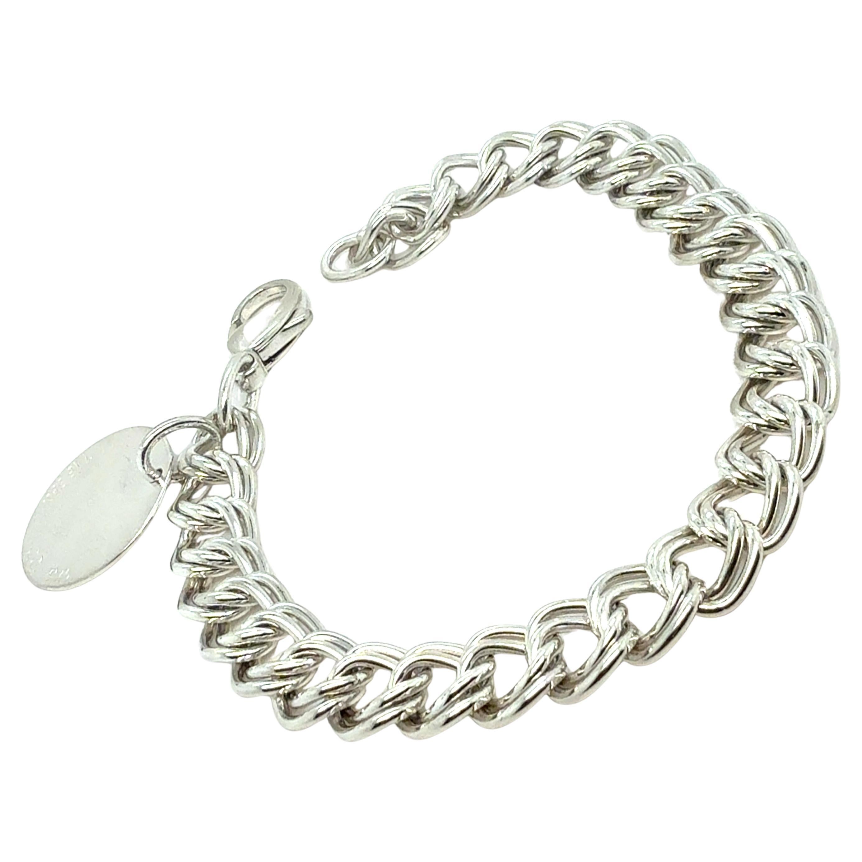 Pulsera de doble cadena Tiffany 
Co Estate 7,5" Plata de ley