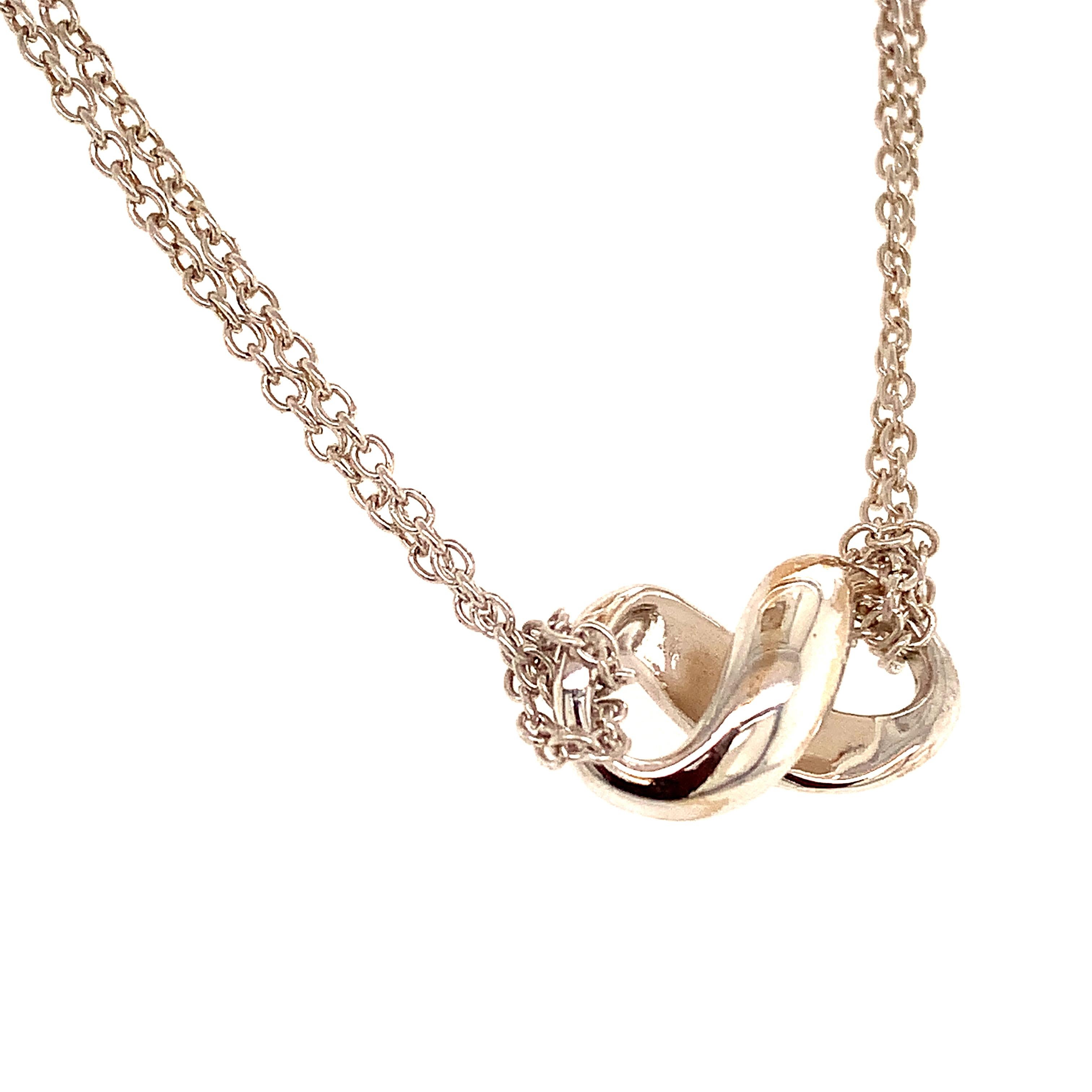 Tiffany & Co Estate Double Chain Infinity Necklace 16