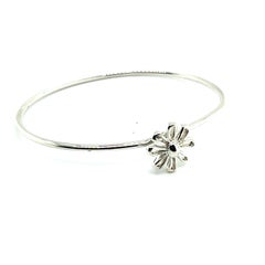Tiffany & Co Estate Flower Bangle Bracelet M 7.5" By Paloma Picasso Silver