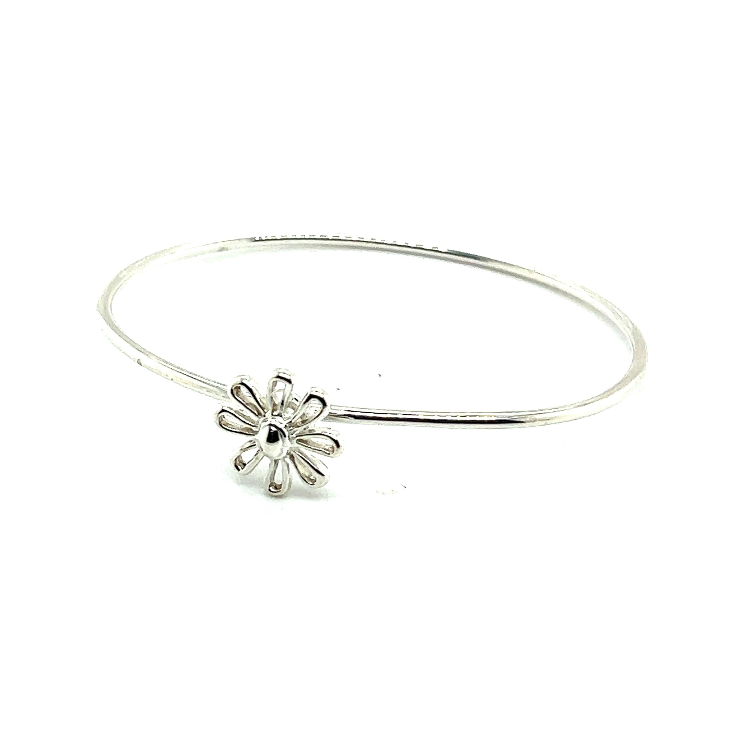 Tiffany & Co Estate Flower Bangle Bracelet M 7.5