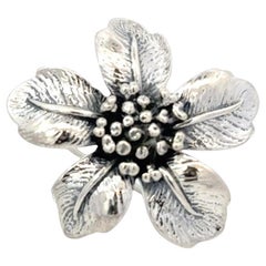 Tiffany 
Co Flower Brooch Sterling Silver 5.30 Grams Estate TIF848