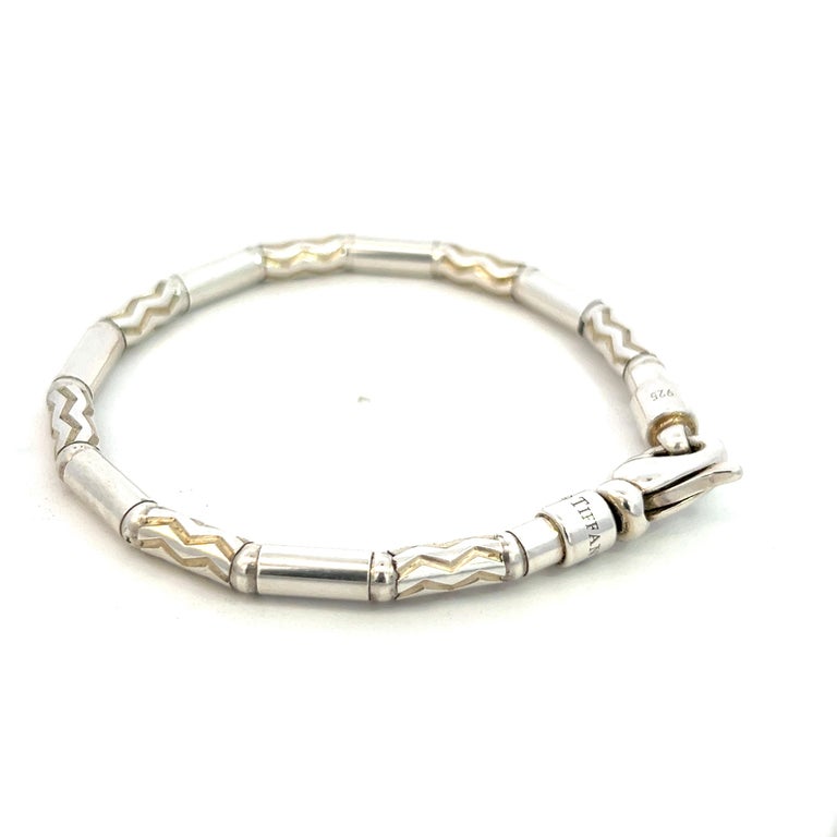 Tiffany and Co Estate German Zig Zag Bracelet 7.5