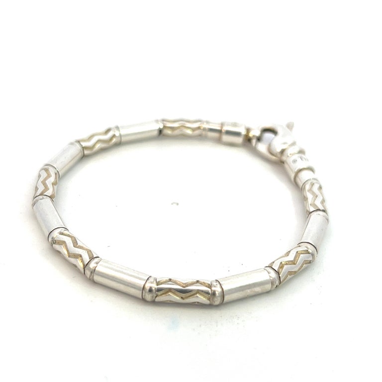 Tiffany and Co Estate German Zig Zag Bracelet 7.5