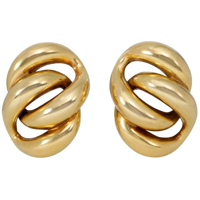 Tiffany & Co. Estate Gold Clip Earrings of Curb Link Design