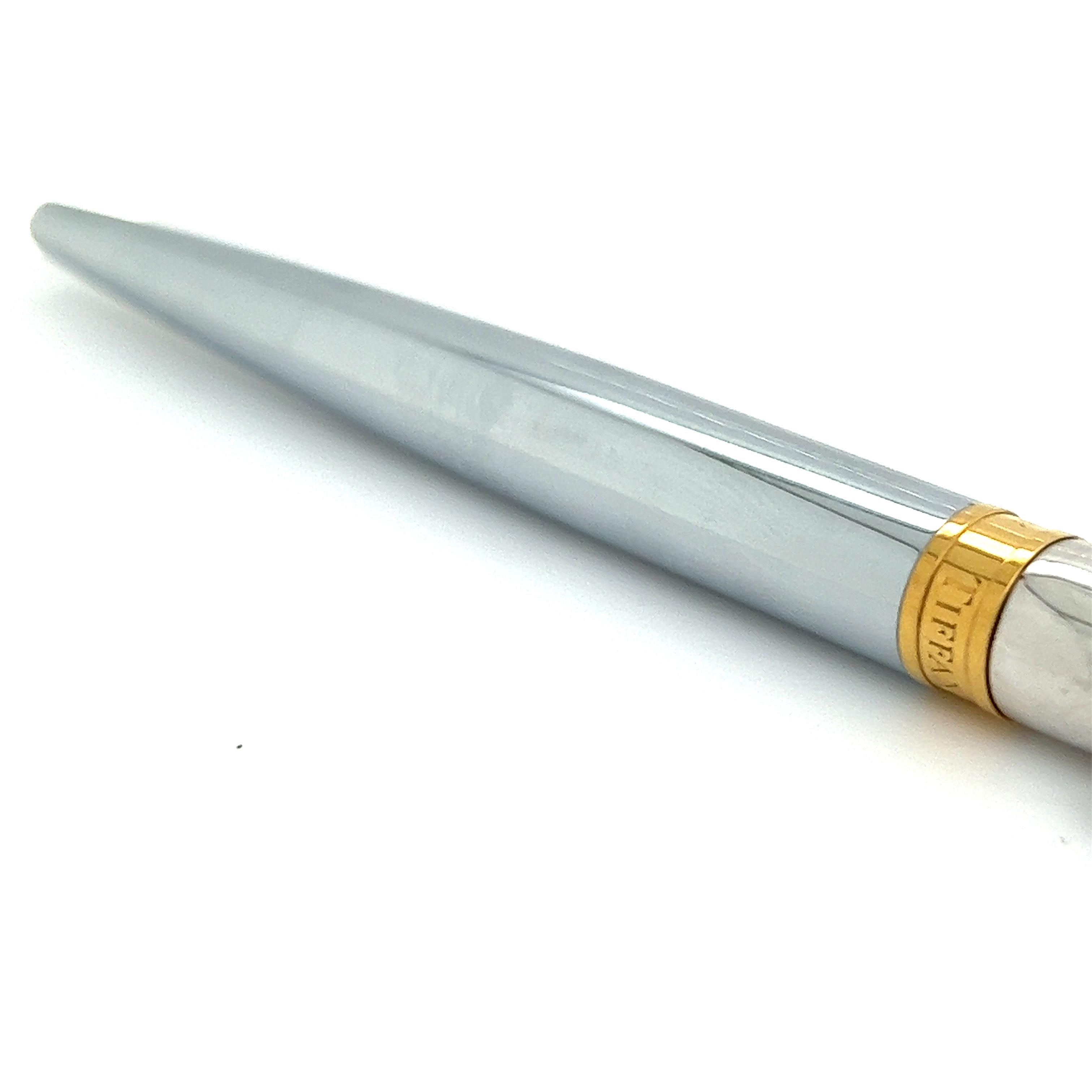 Tiffany & Co Estate Gold Plated Ballpoint Pen Sterling Silver In Good Condition For Sale In Brooklyn, NY