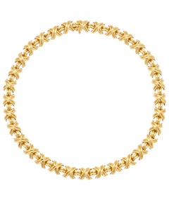 Tiffany & Co Estate Gold Signature X Necklace.