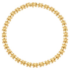 Tiffany & Co Estate Gold Signature X Necklace.