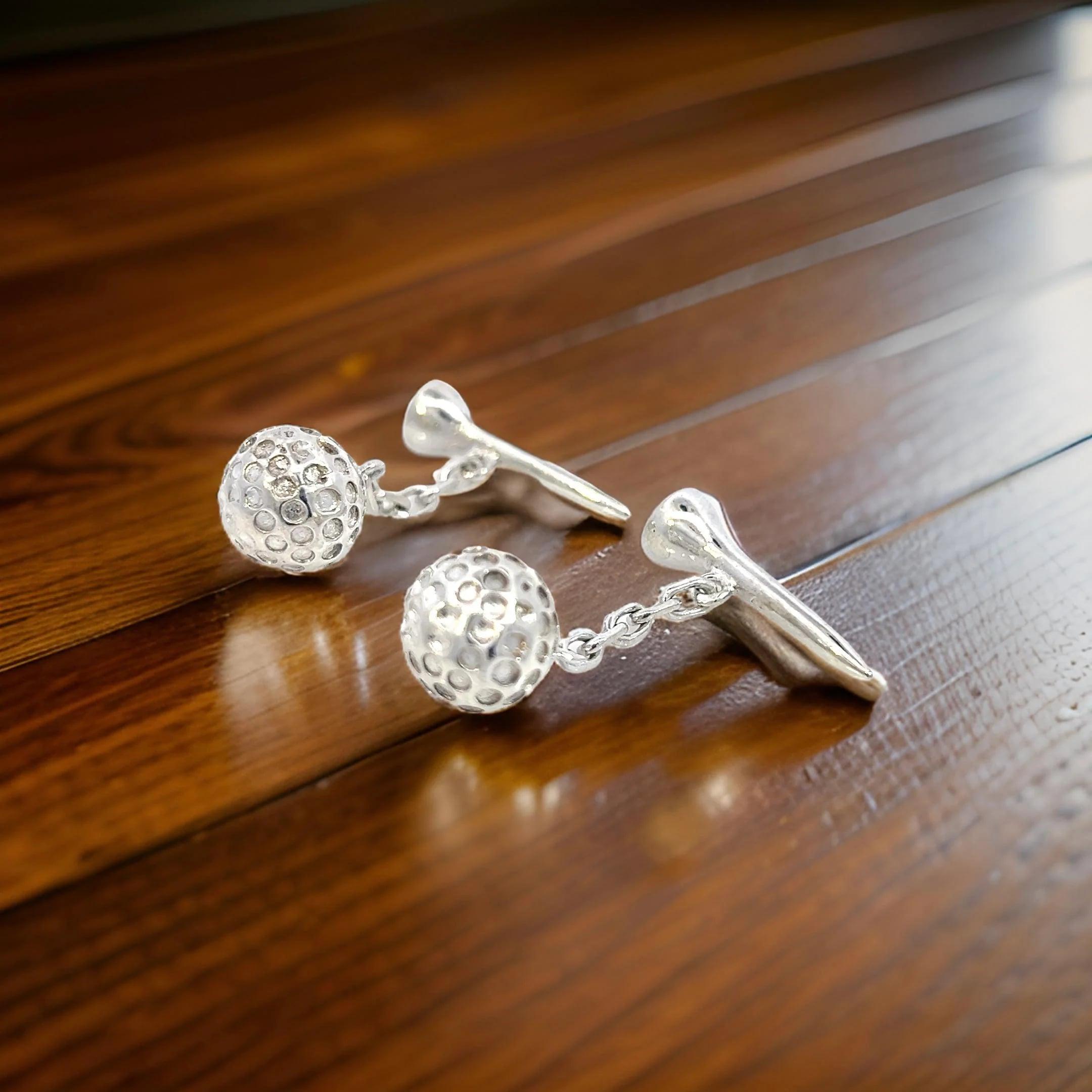Tiffany & Co Estate Golf Ball Cufflinks Sterling Silver 15.39 Grams For Sale 7