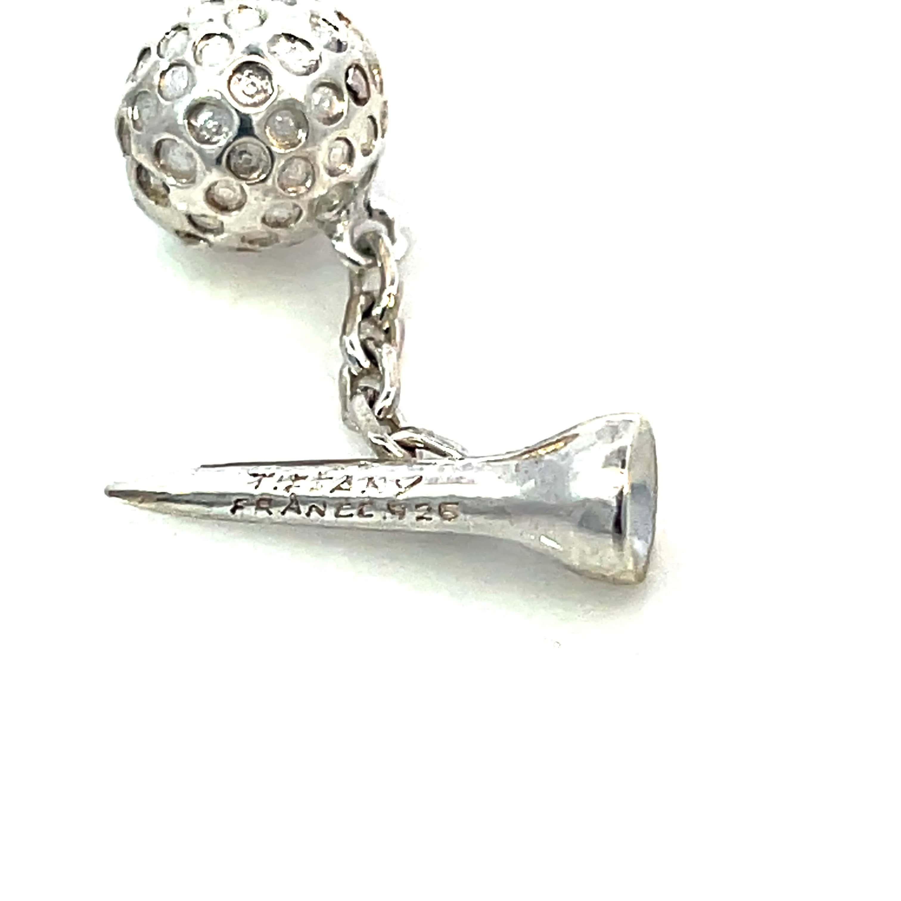 Tiffany & Co Estate Golf Ball Cufflinks Sterling Silver 15.39 Grams For Sale 1