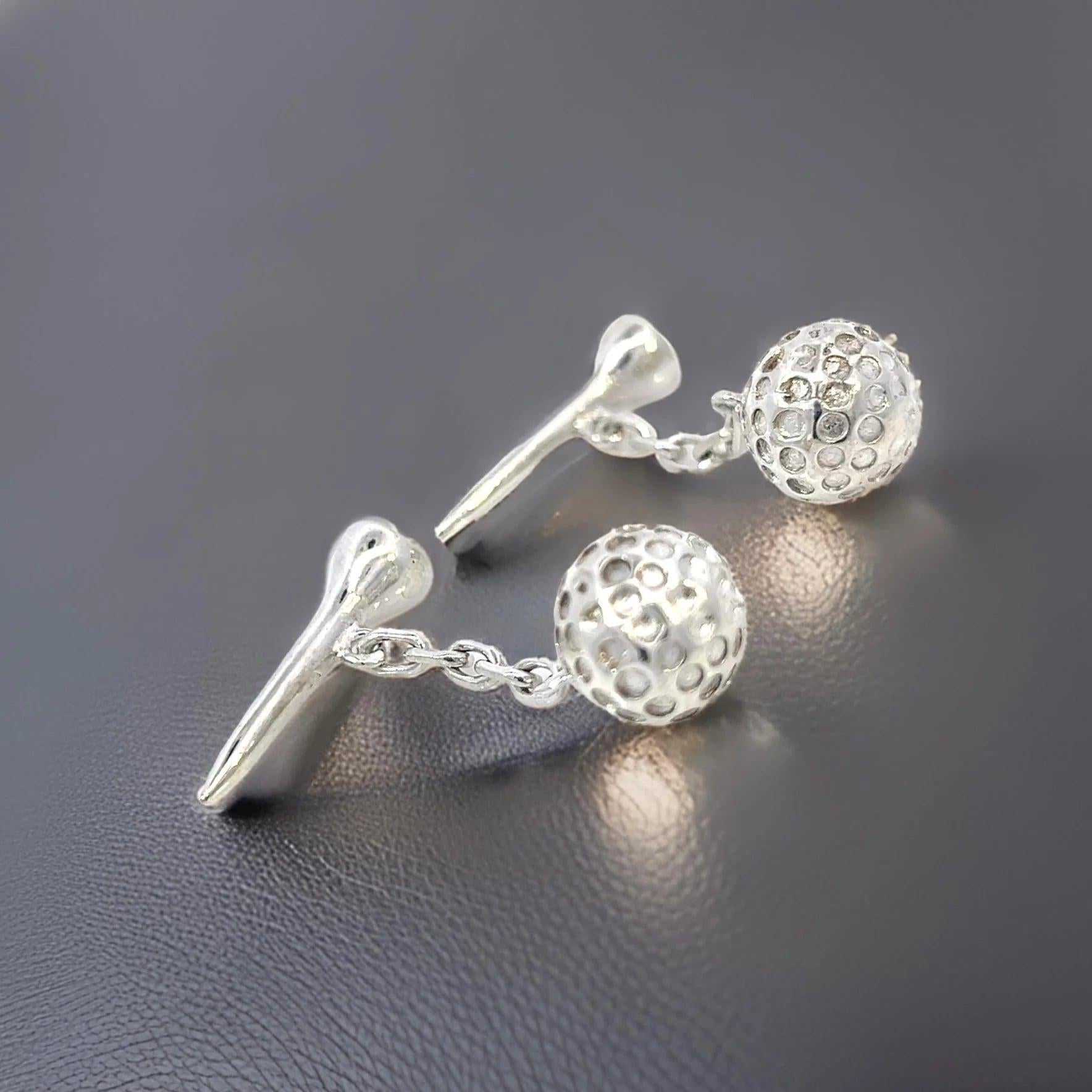 Tiffany & Co Estate Golf Ball Cufflinks Sterling Silver 15.39 Grams For Sale 3