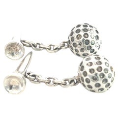 Tiffany & Co Estate Golf Ball Cufflinks Sterling Silver