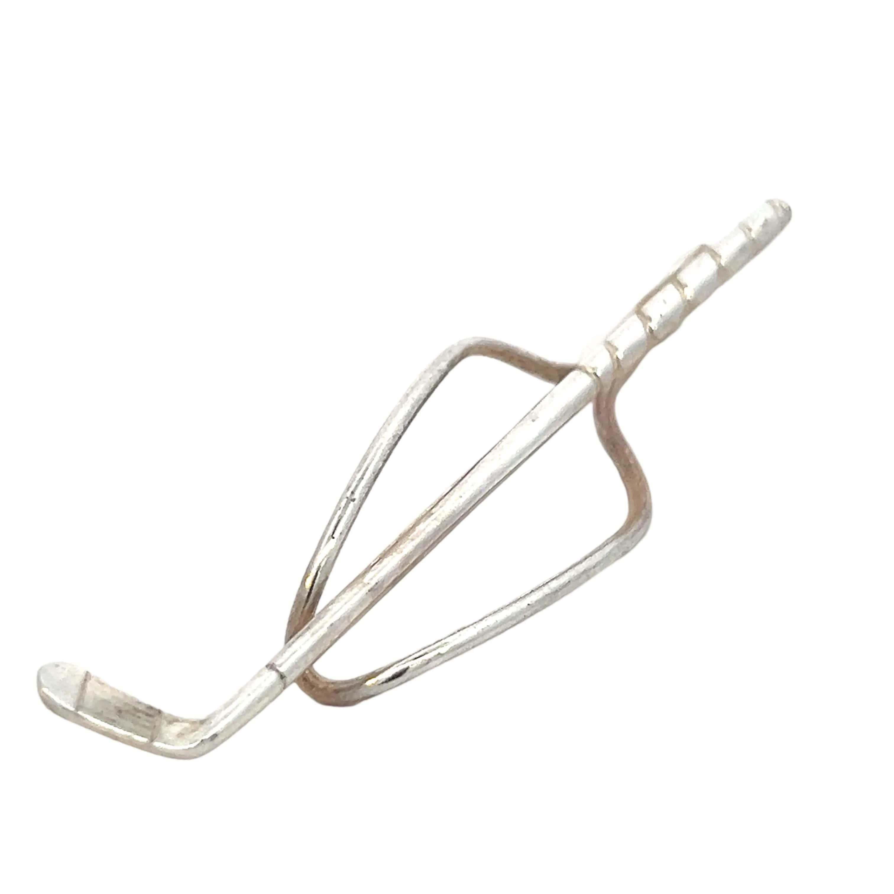 Pasador de corbata de golf Tiffany & Co Estate Plata en venta 3