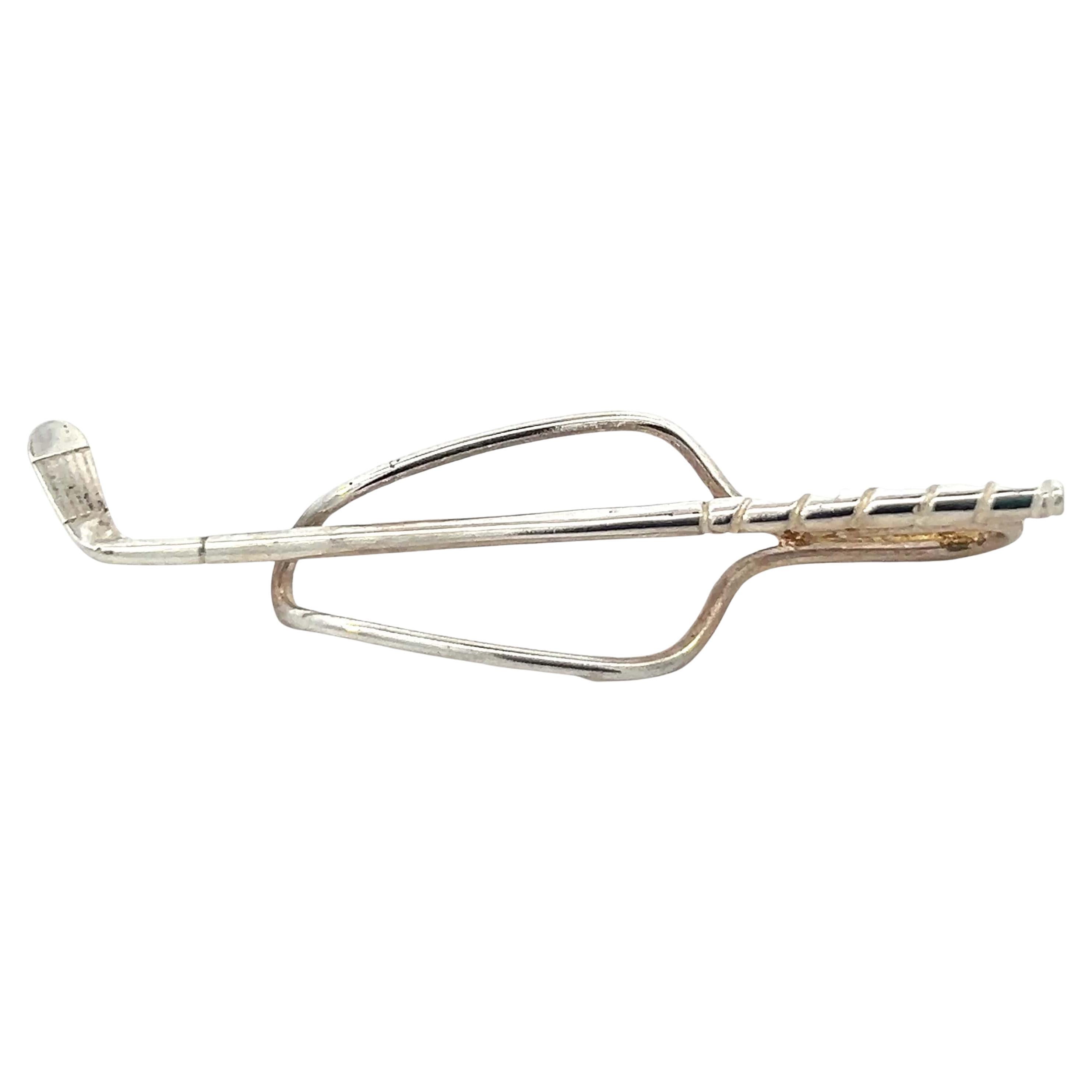 Pasador de corbata de golf Tiffany & Co Estate Plata