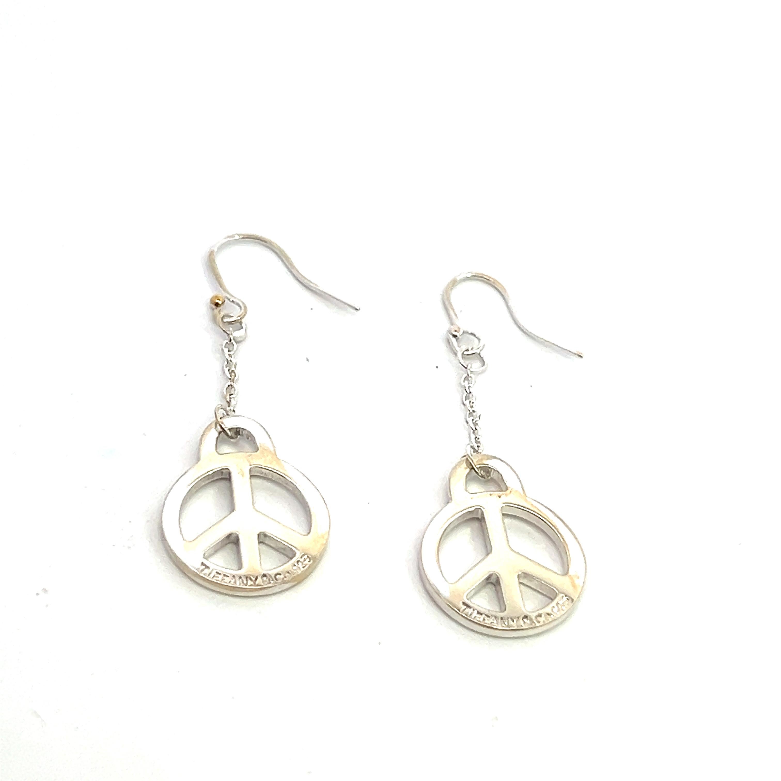 Pendientes colgantes Tiffany & Co Estate Paz 2
