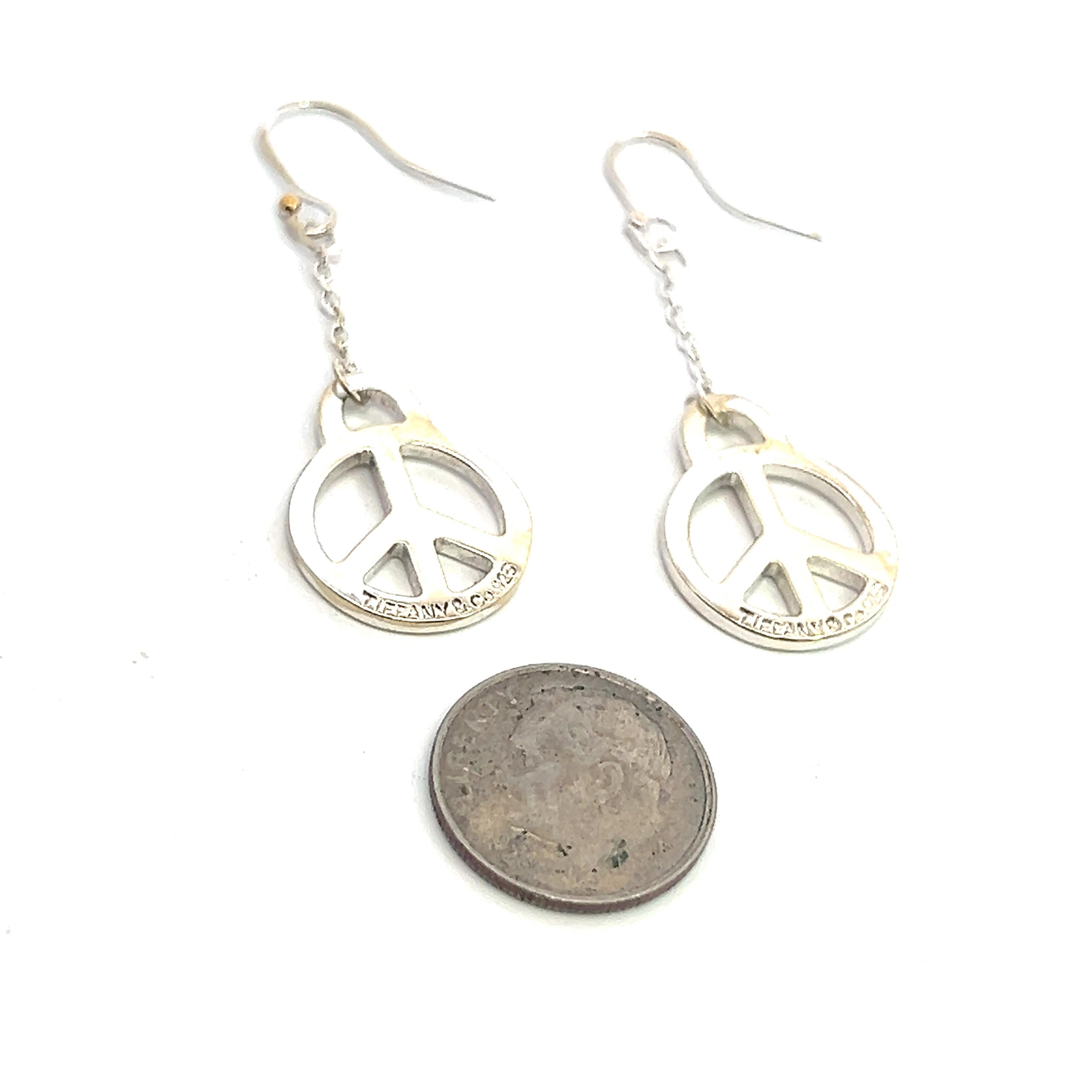 Pendientes colgantes Tiffany & Co Estate Paz 2
