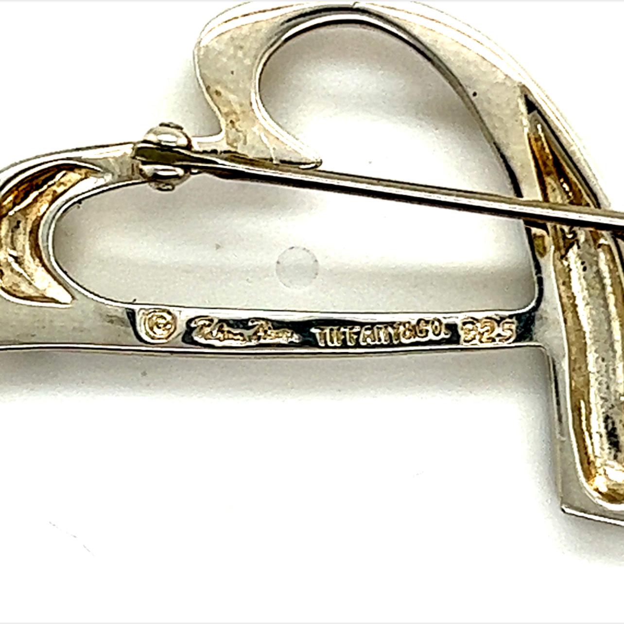 Tiffany & Co Estate Heart Arrow Brooch Silver By Paloma Picasso  For Sale 7