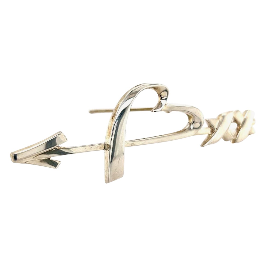 Tiffany & Co Estate Broche Flecha Corazón Plata Por Paloma Picasso