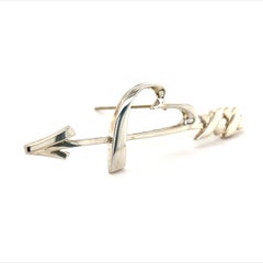 Tiffany & Co Estate Herz & Arrow Brosche Silber von Paloma Picasso