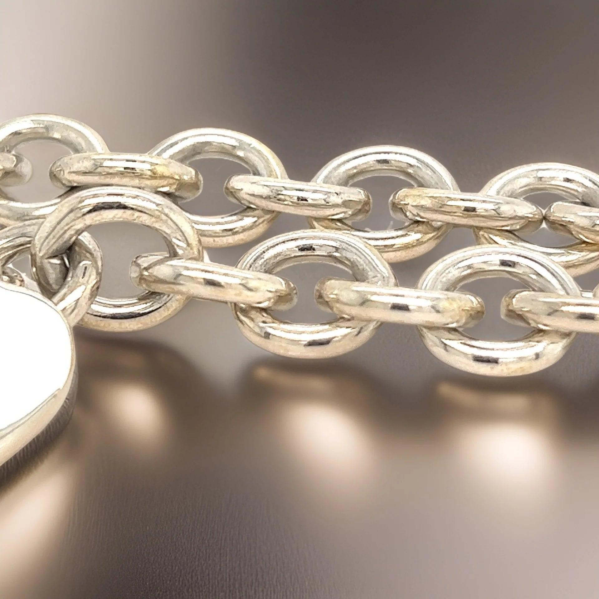 Tiffany & Co Estate Heart Bracelet 7.5