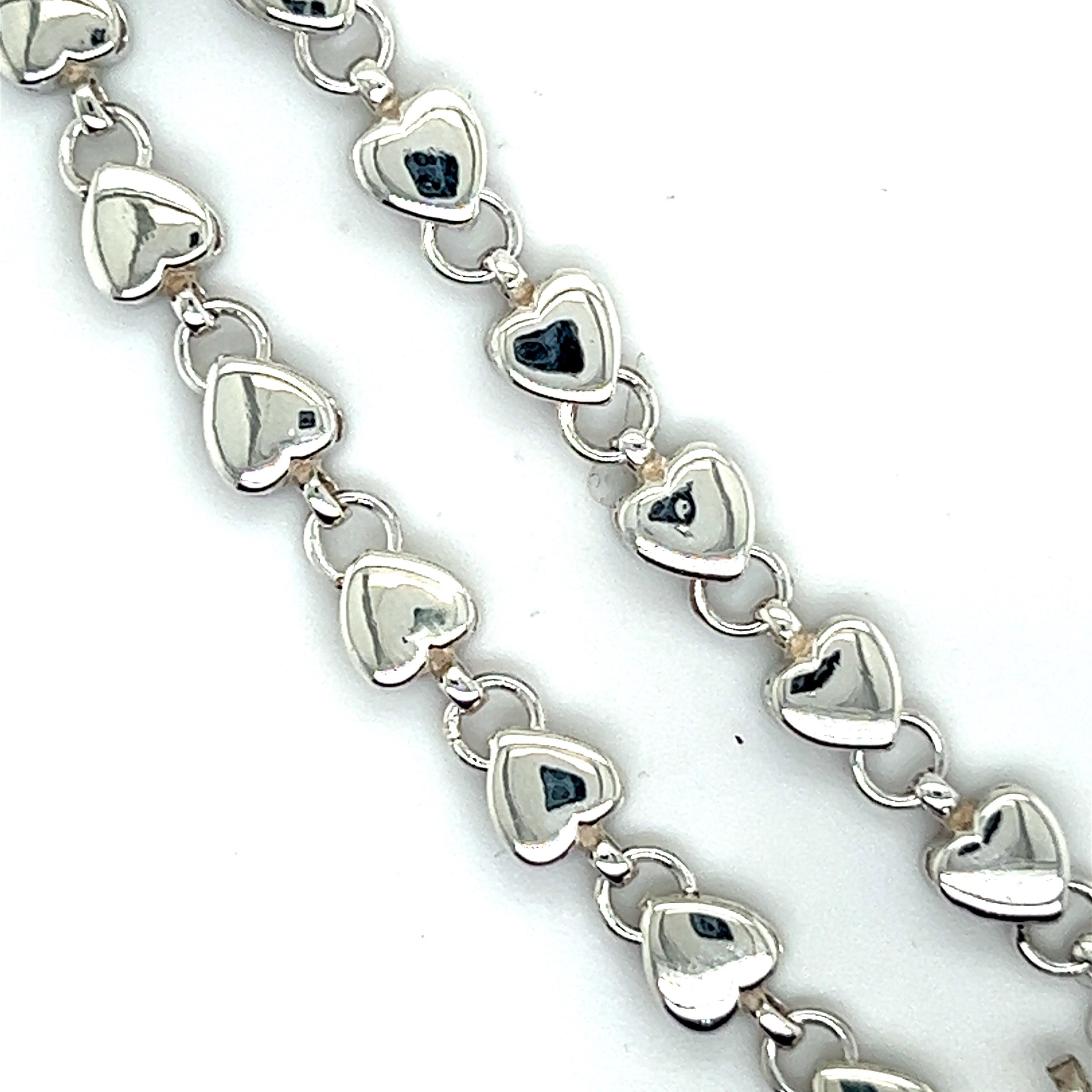 Women's Tiffany & Co Estate Heart Bracelet Silver