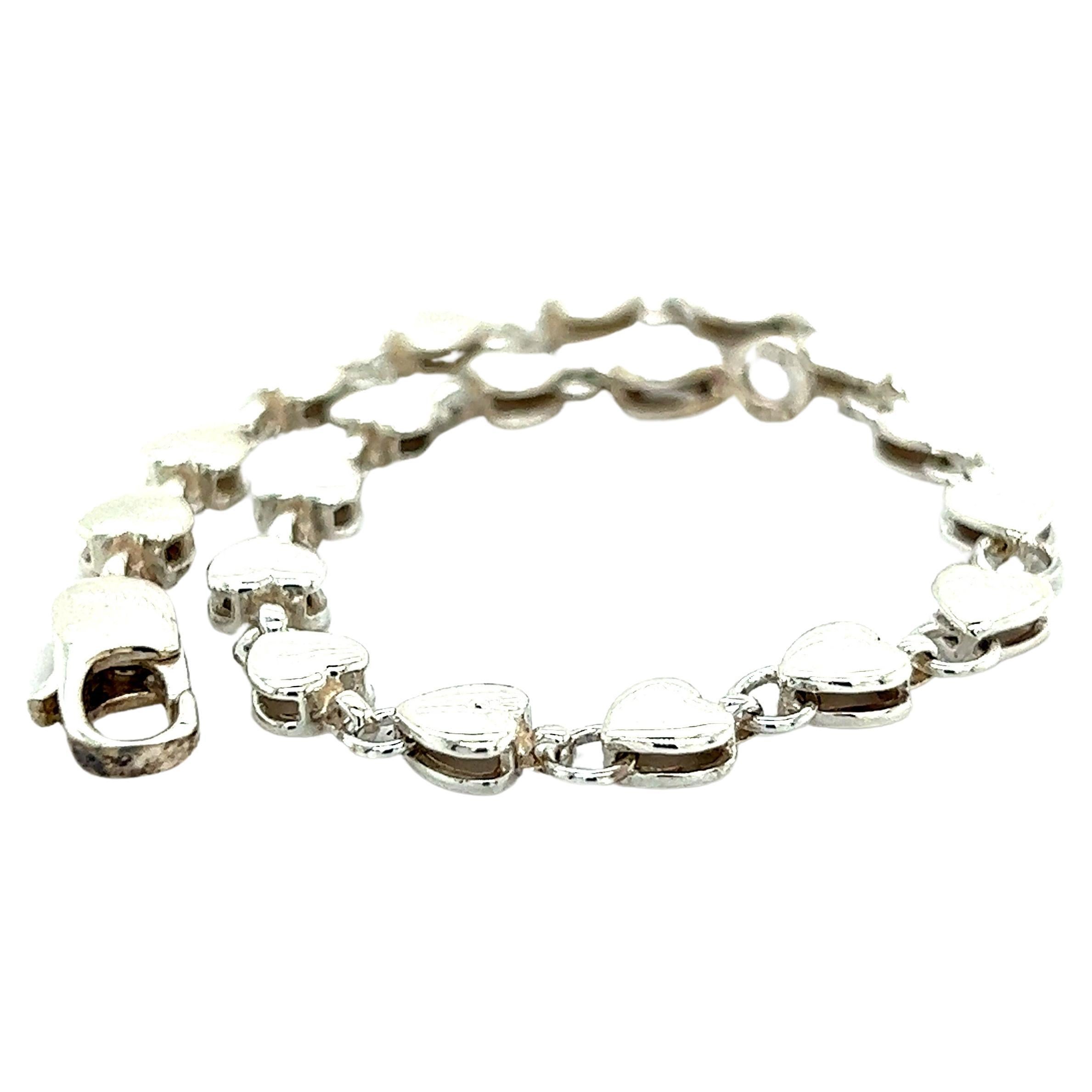 Tiffany & Co Estate Heart Bracelet Silver