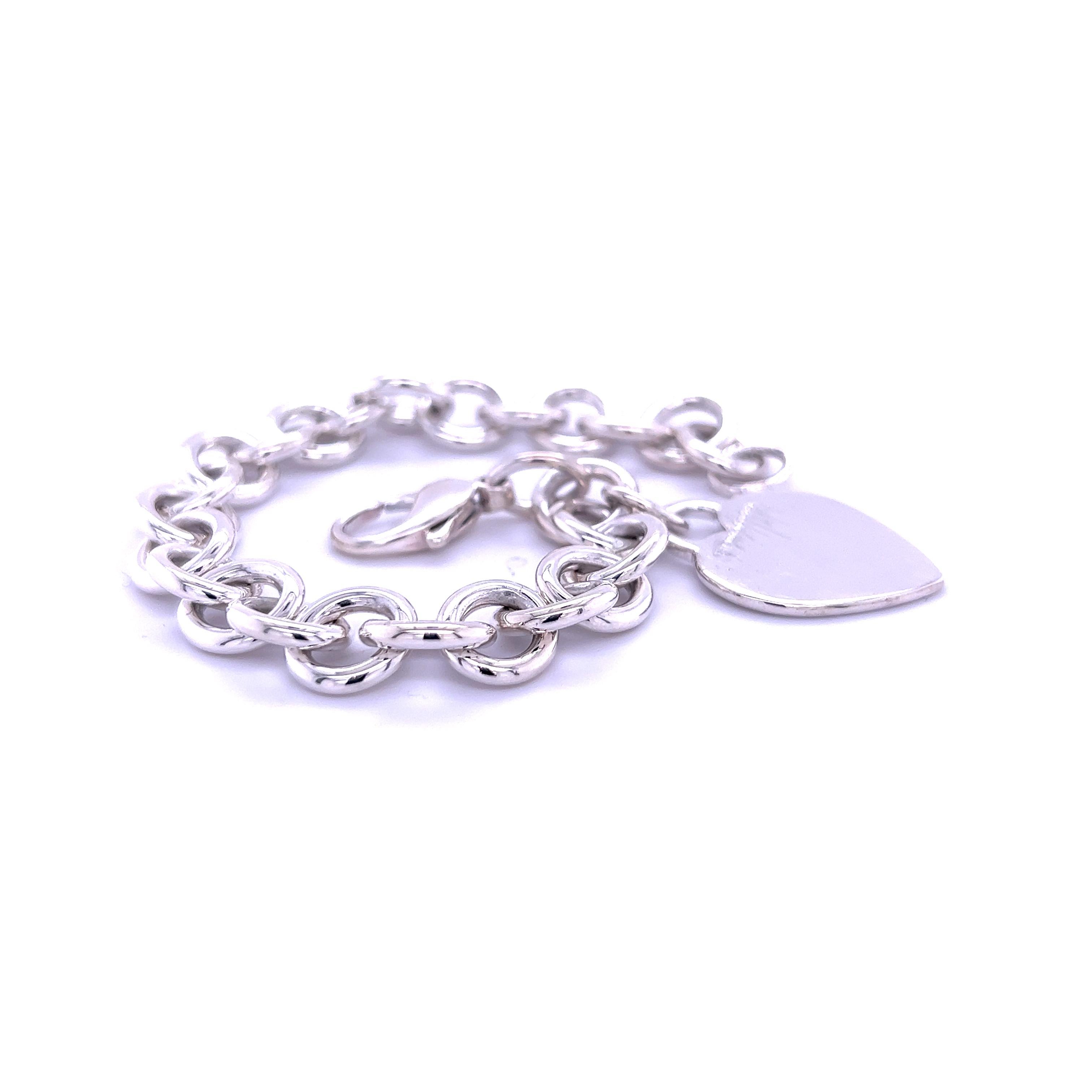 Tiffany & Co Estate Heart Bracelet Size 8