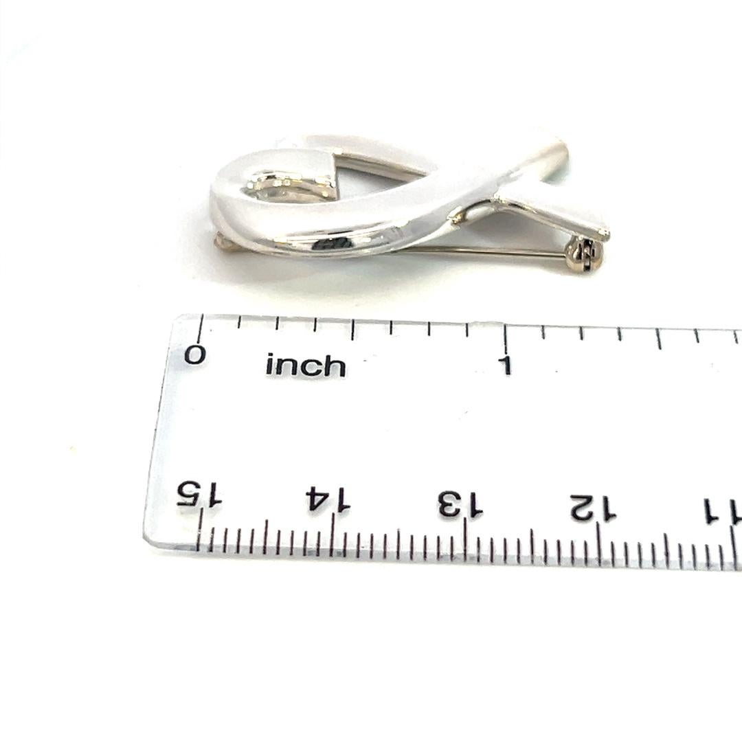 Tiffany & Co Estate Heart Brooch Pin Sterling Silver By Paloma Picasso For Sale 3