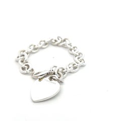 Tiffany & Co Nachlass-Herz-Charm-Armband 7,5" Sterlingsilber 34,9g