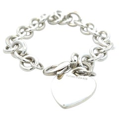 Tiffany & Co Estate Heart Charm Bracelet 7.5" Sterling Silver 35.7g