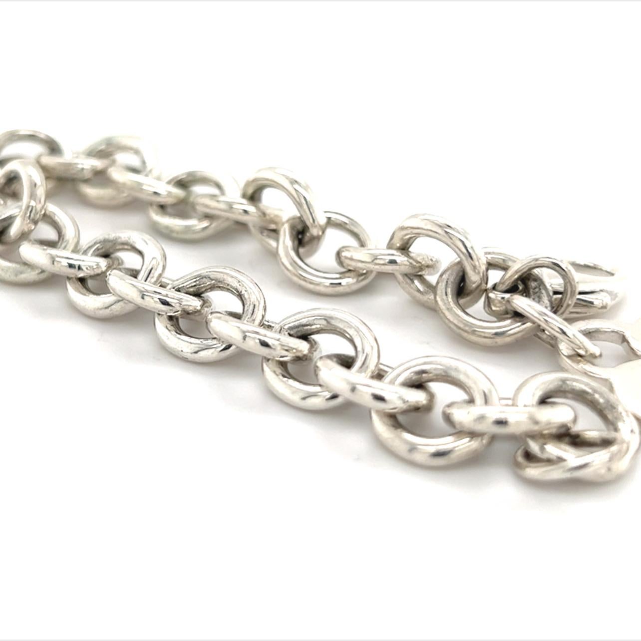 Tiffany & Co Estate Heart Charm Bracelet Sterling Silver 36 Grams For Sale 1