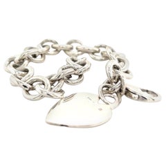 Tiffany & Co Nachlass-Herz-Charm-Armband aus Sterlingsilber 36 Gramm