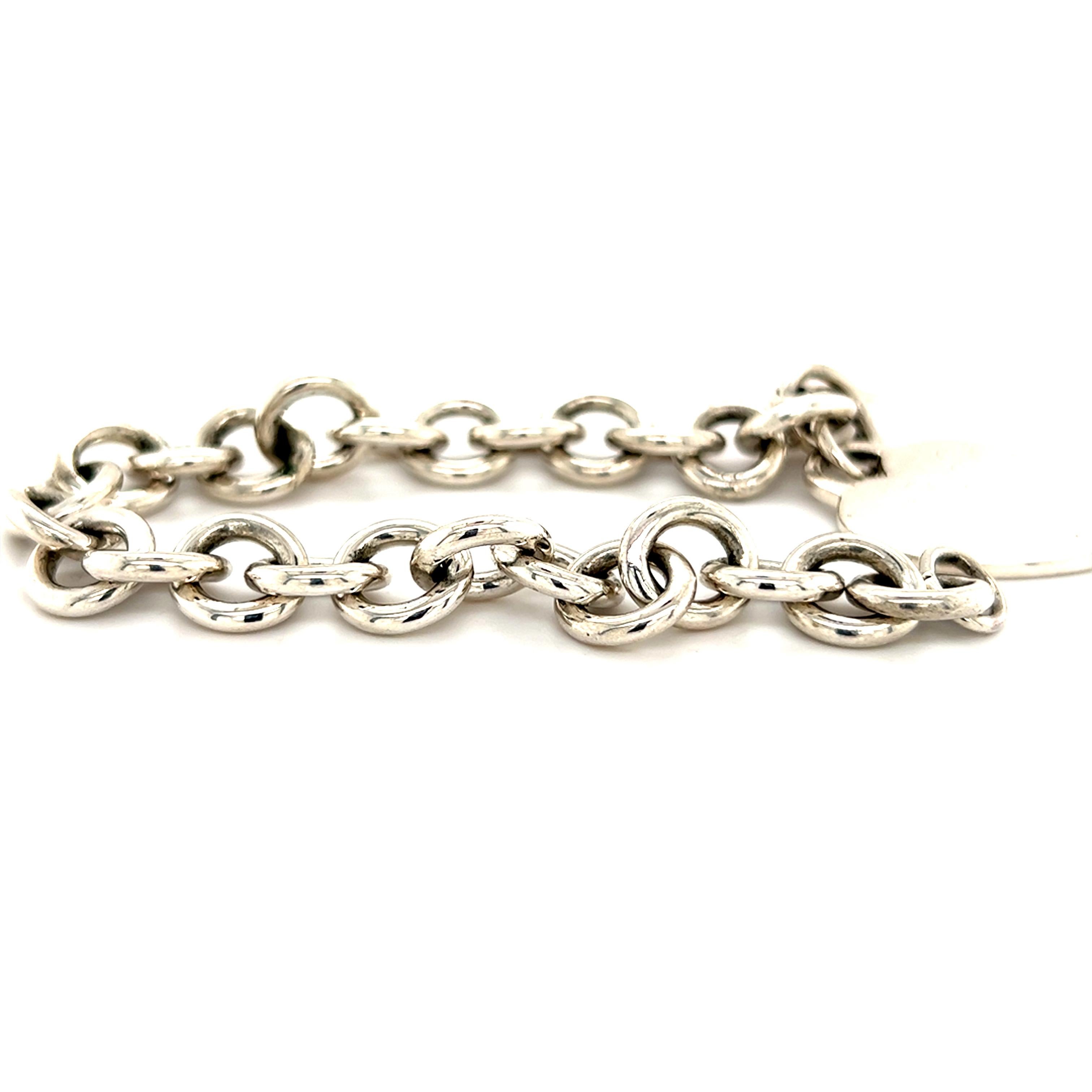 Tiffany & Co. Bracelet à breloques en forme de cœur en argent sterling, 35,5 grammes en vente 7