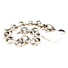 Tiffany & Co. Estate Heart Charm Bracelet Sterling Silver 35.5 Grams