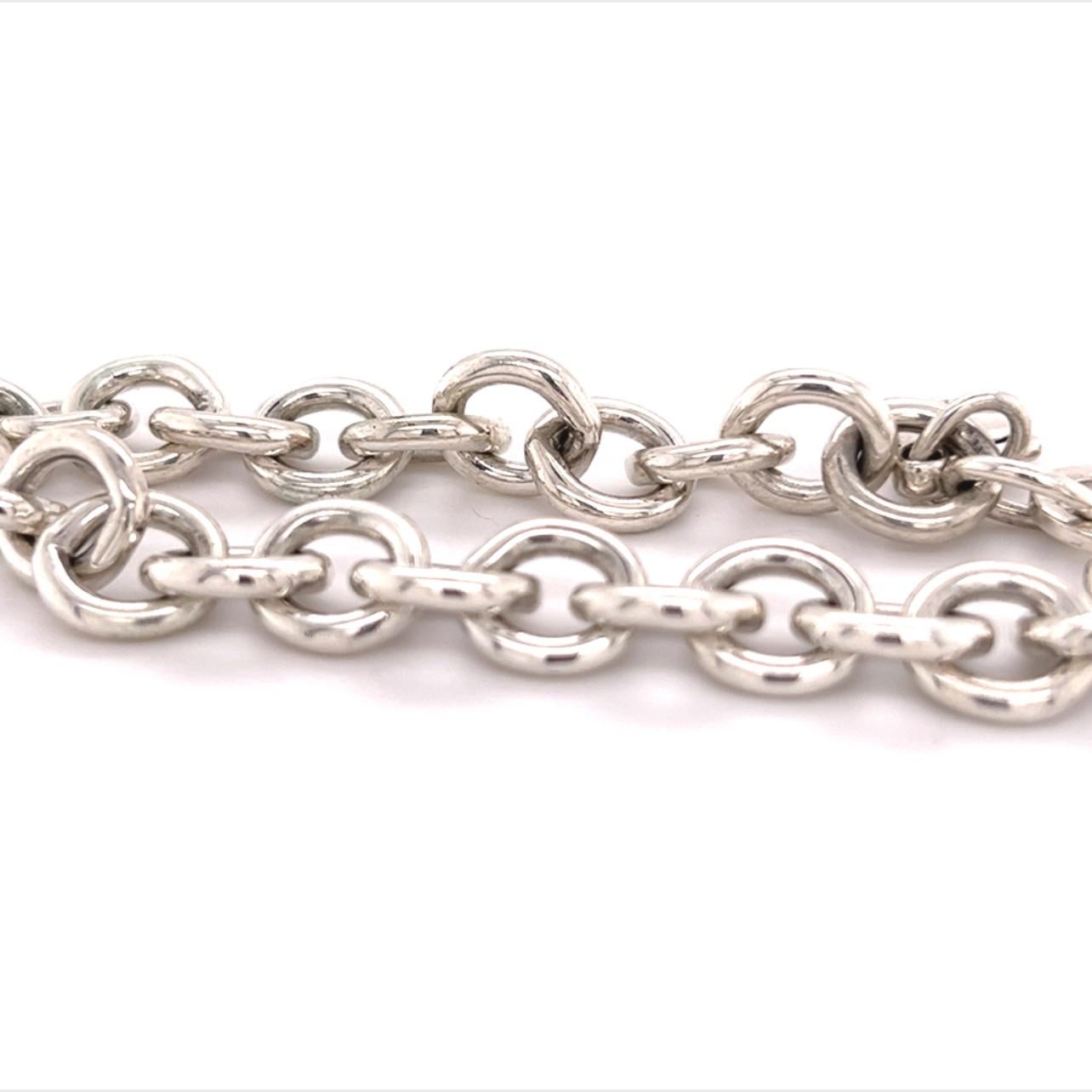 Tiffany & Co Estate Heart Charm Bracelet Sterling Silver 7.5