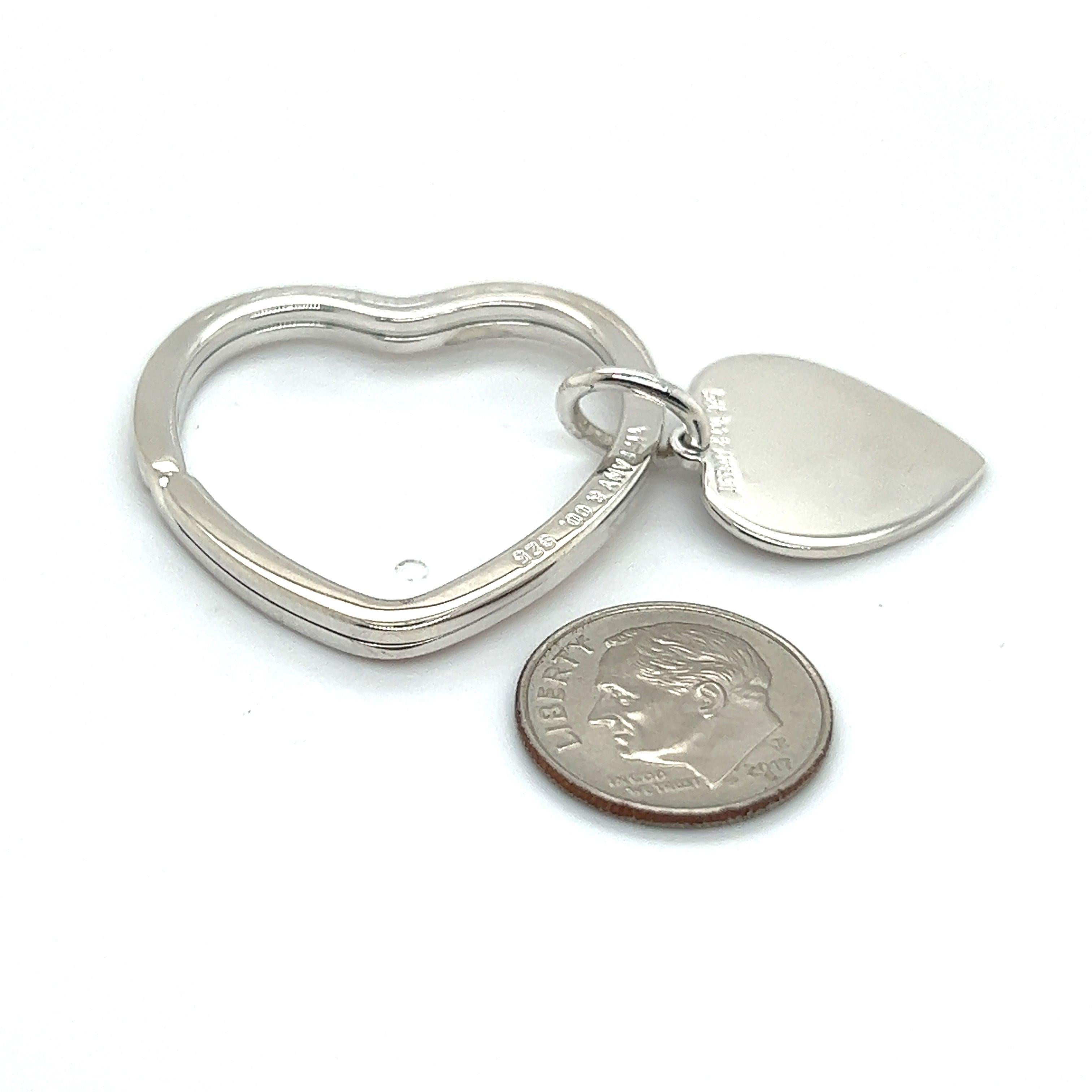 Llavero corazón Tiffany & Co Estate Plata de ley en venta 1