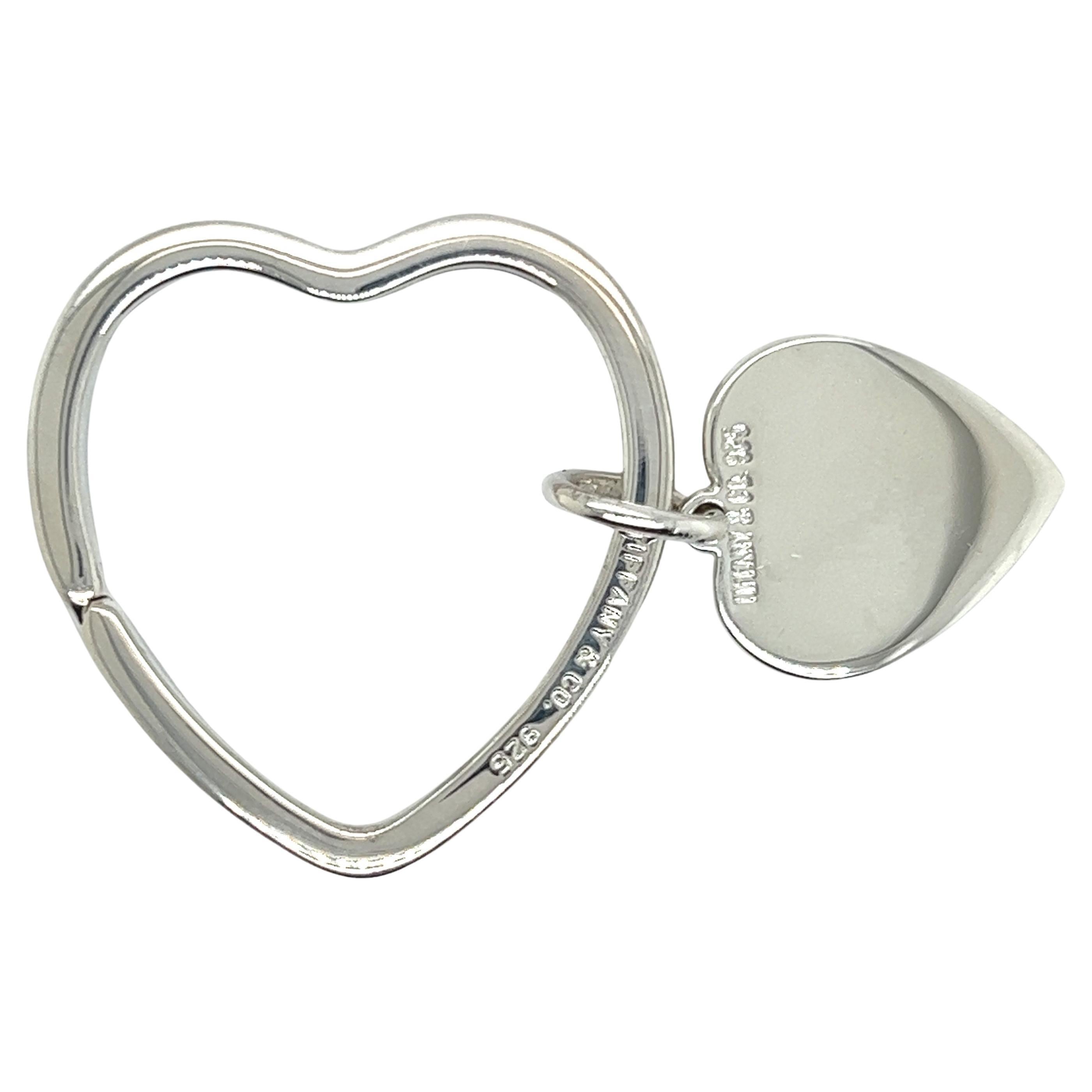 Tiffany & Co Nachlass Herz Schlüsselanhänger aus Sterlingsilber
