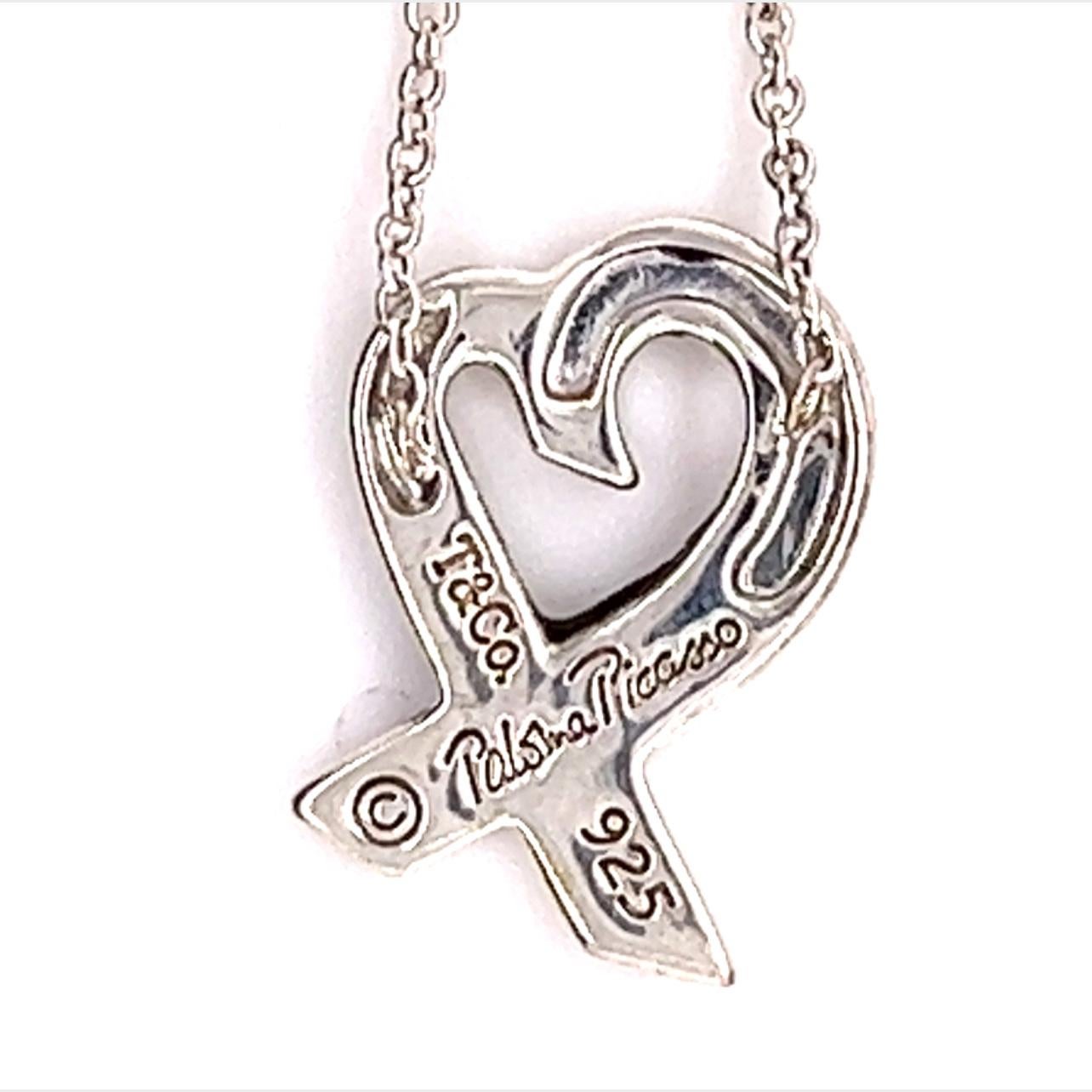 tiffany necklace silver heart