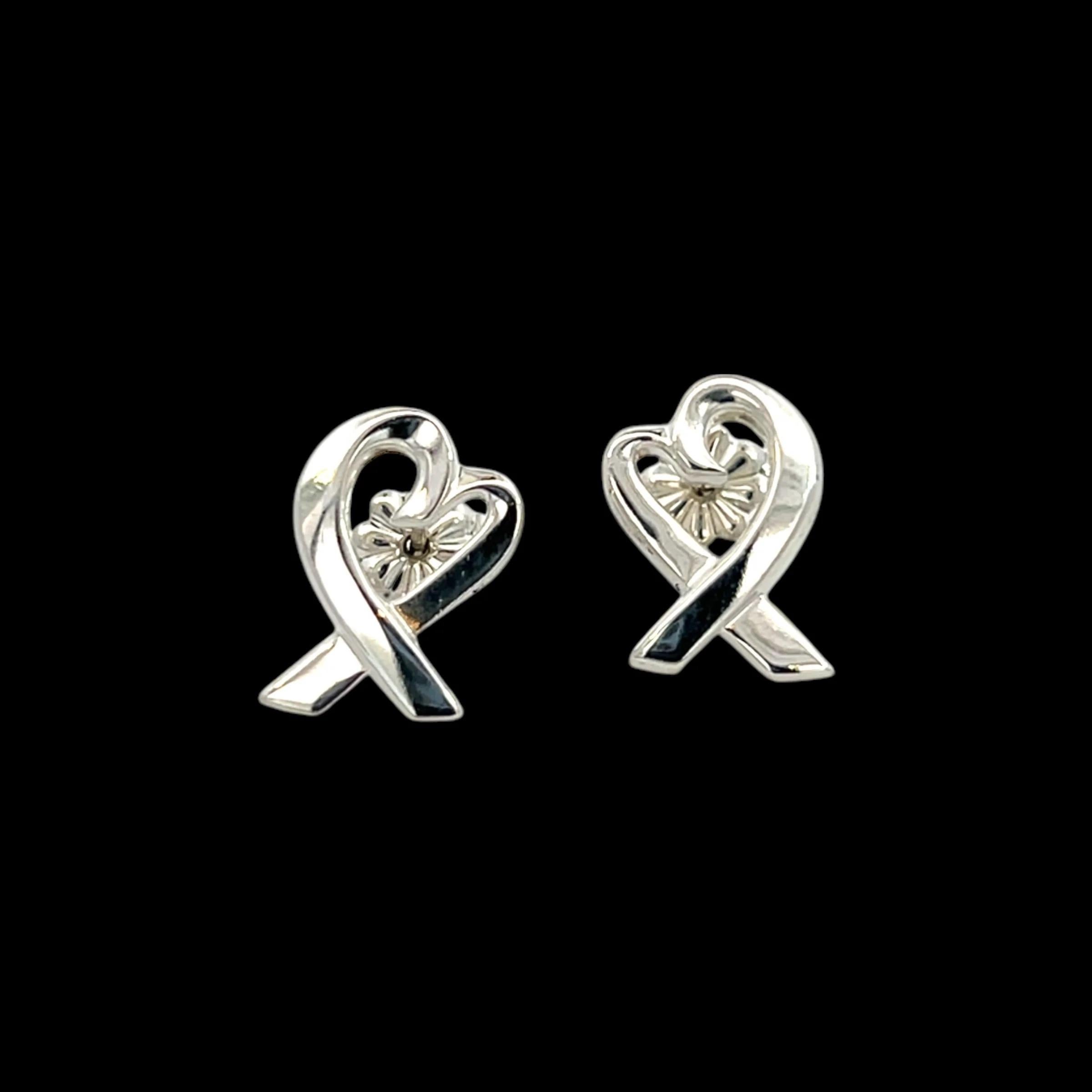 Tiffany & Co Nachlass-Ohrringe mit Herz durchbohrt von Paloma Picasso aus Sterlingsilber im Angebot 6