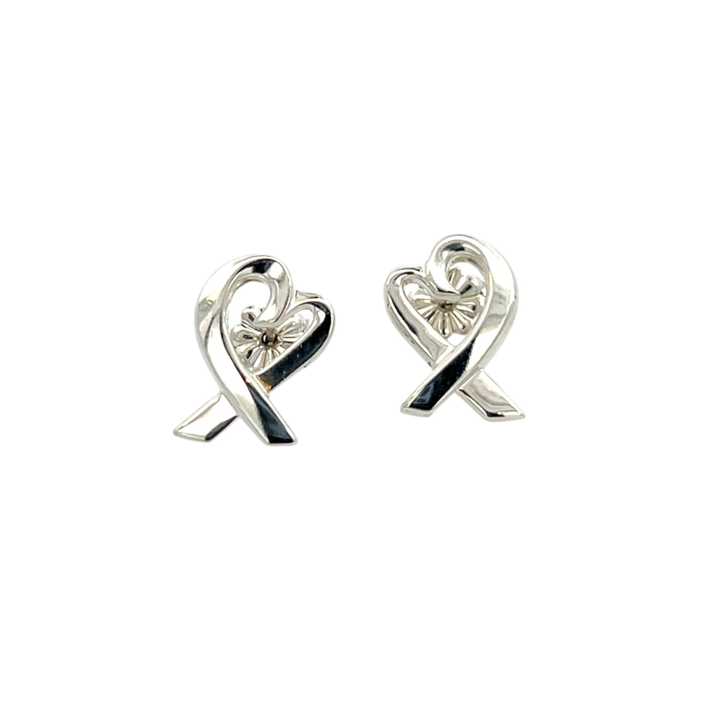 Tiffany & Co Nachlass-Ohrringe mit Herz durchbohrt von Paloma Picasso aus Sterlingsilber im Angebot 7