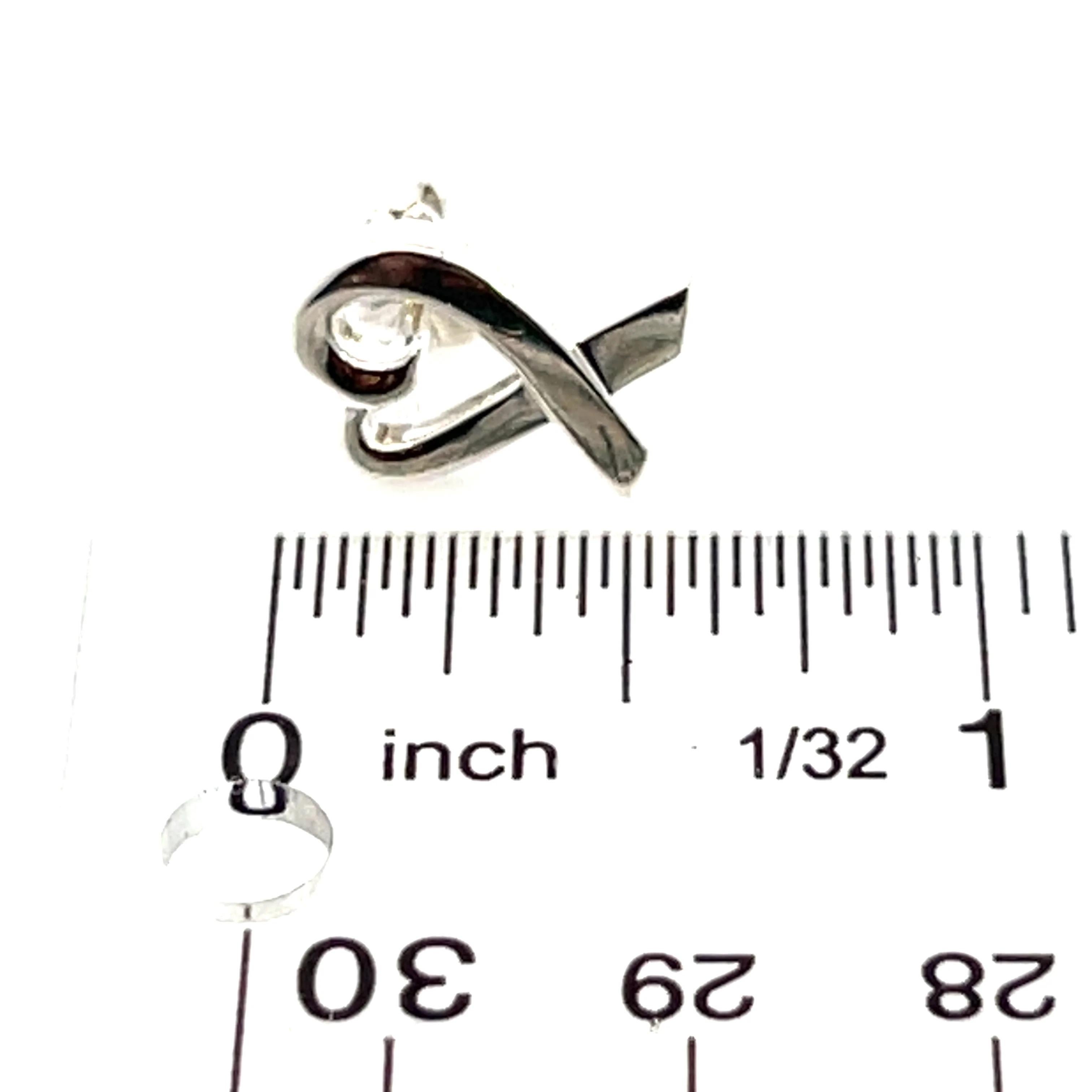 Tiffany & Co Nachlass-Ohrringe mit Herz durchbohrt von Paloma Picasso aus Sterlingsilber im Angebot 8