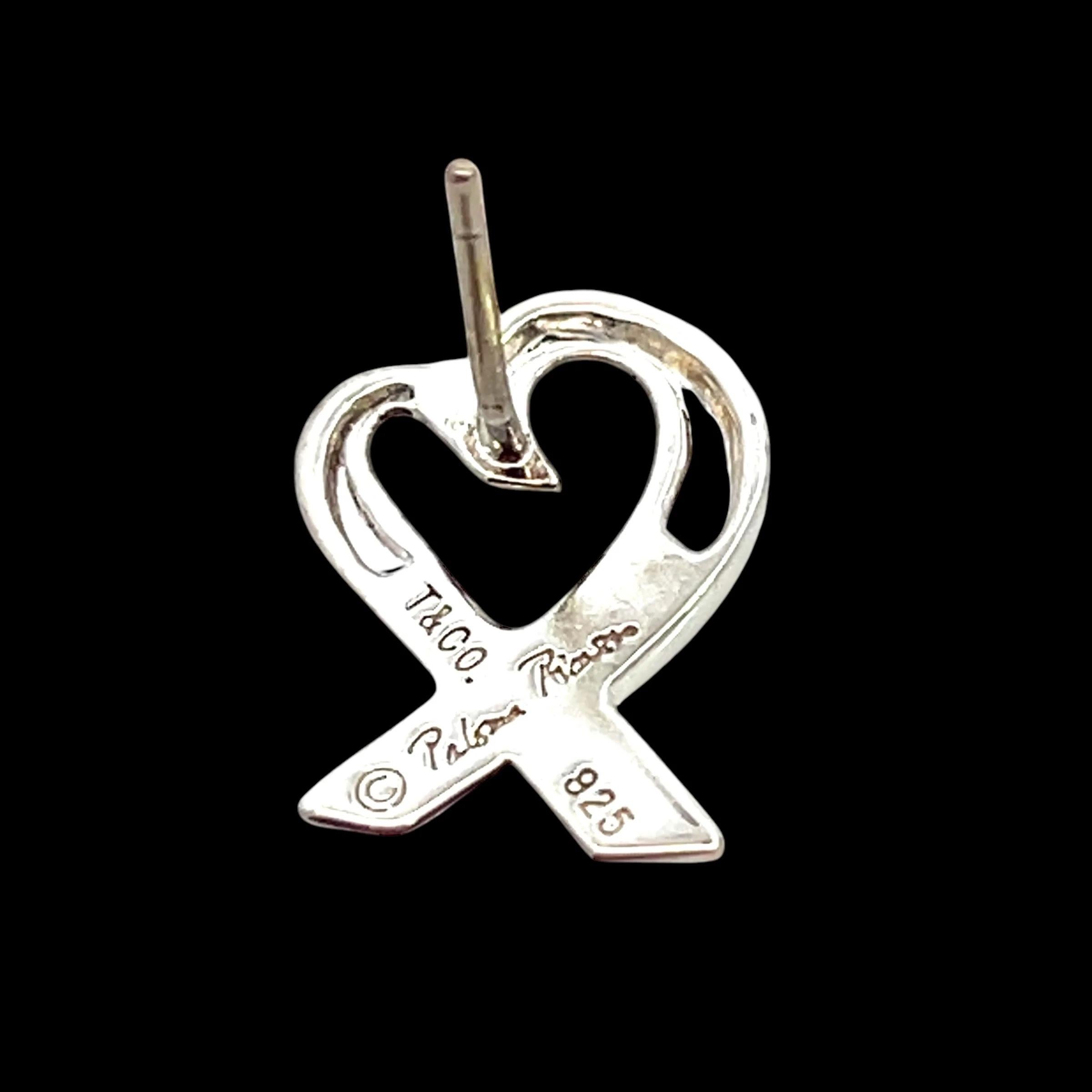 Tiffany & Co Nachlass-Ohrringe mit Herz durchbohrt von Paloma Picasso aus Sterlingsilber im Angebot 3