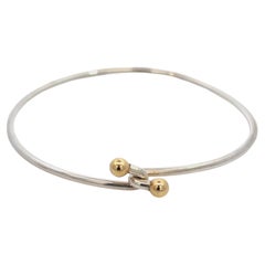Tiffany & Co Estate Interlocked Bangle Bracelet 6.5" 18KT + Silver