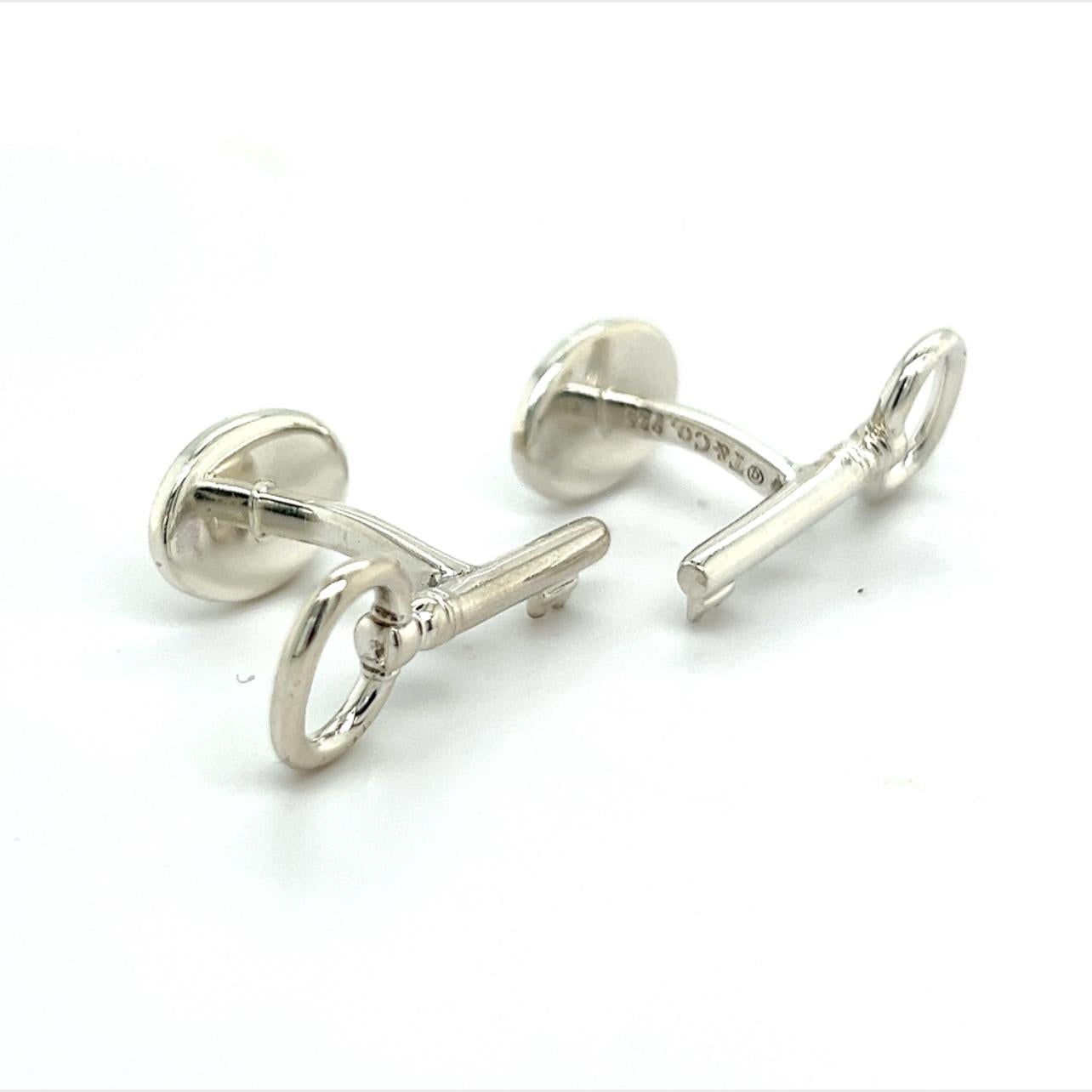 Tiffany & Co. Estate Key Cufflinks Sterling Silver 1