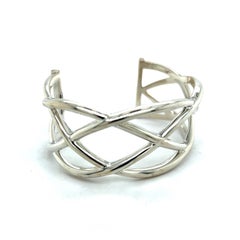 Tiffany & Co Estate Large Celtic Knot Cuff Bracelet Medium Silver