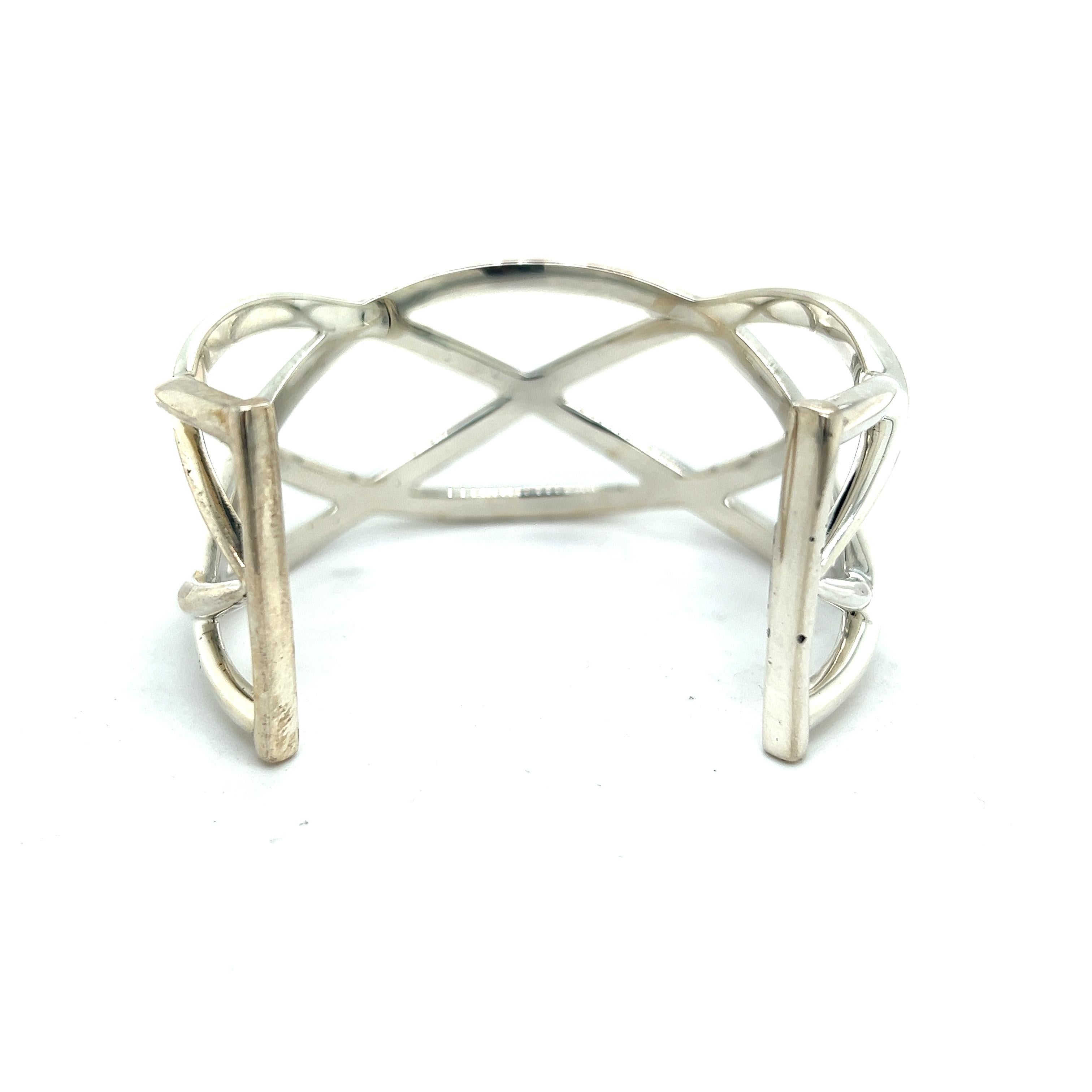 Tiffany & Co Estate Large Celtic Knot Cuff Bracelet Medium Silver  1
